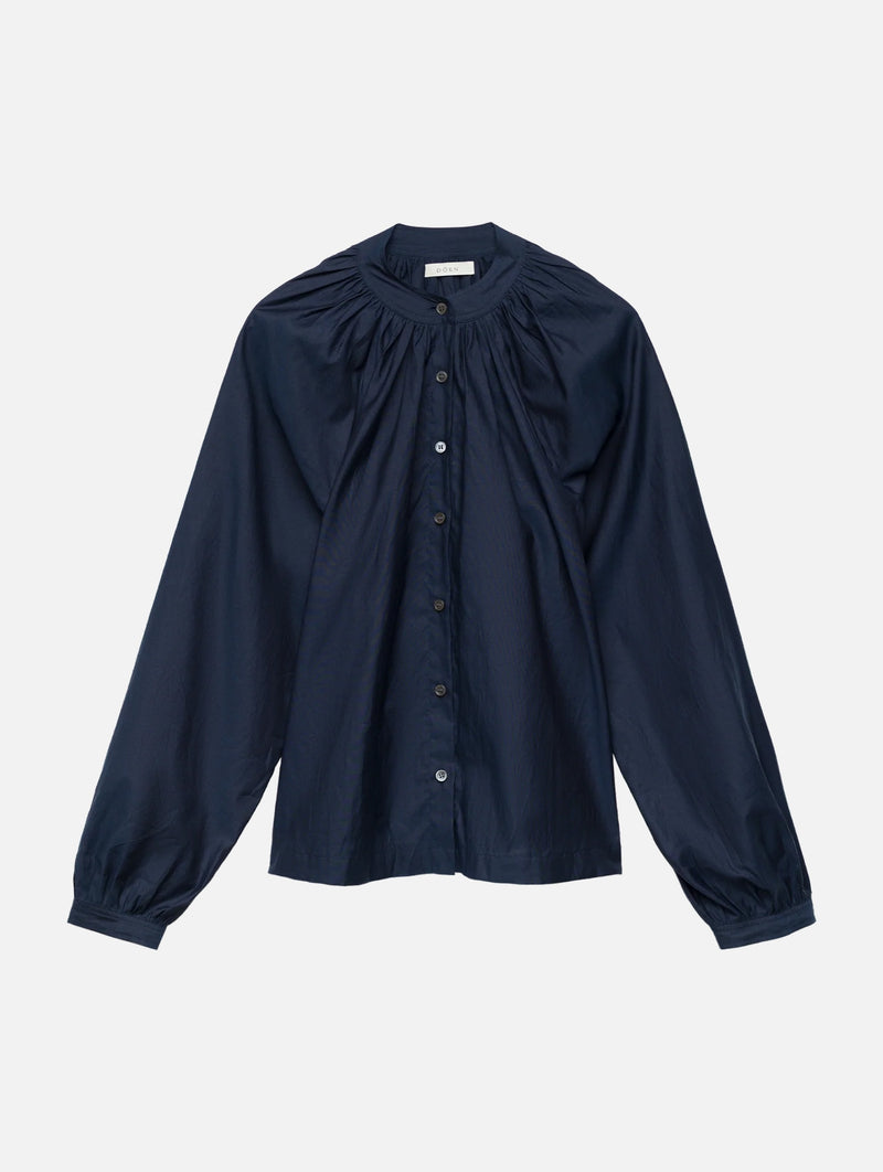 Julienne Top in Oxford Blue
