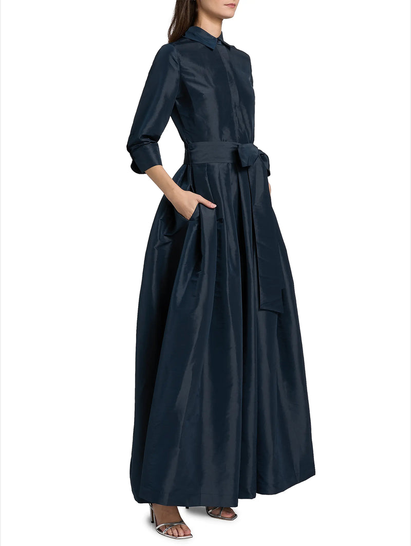 Julip Belted Gown in Midnight