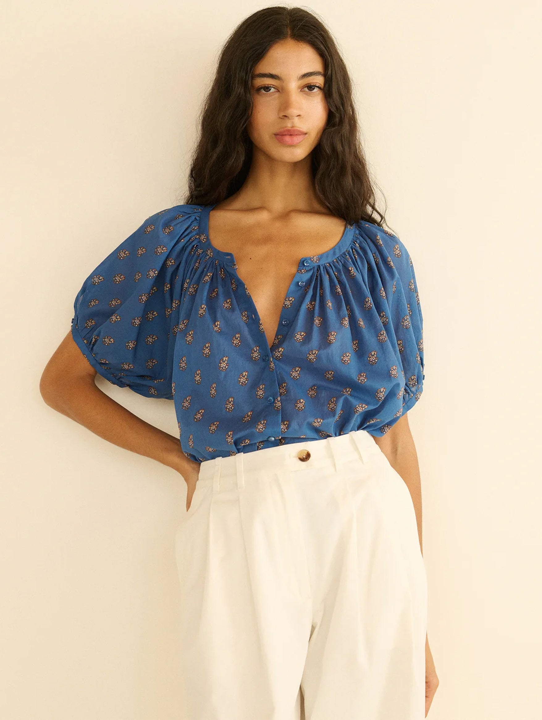 June Top in Eartha Paisley