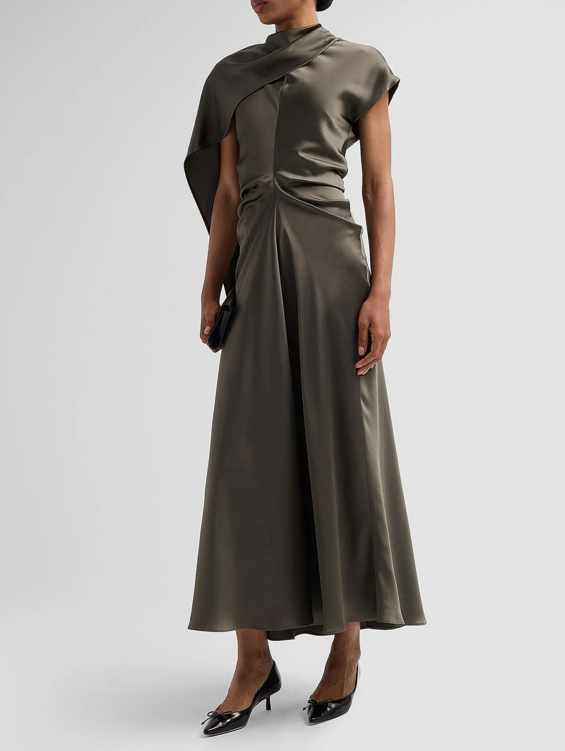 Jacka Cape Midi Dress in Sea Turtle