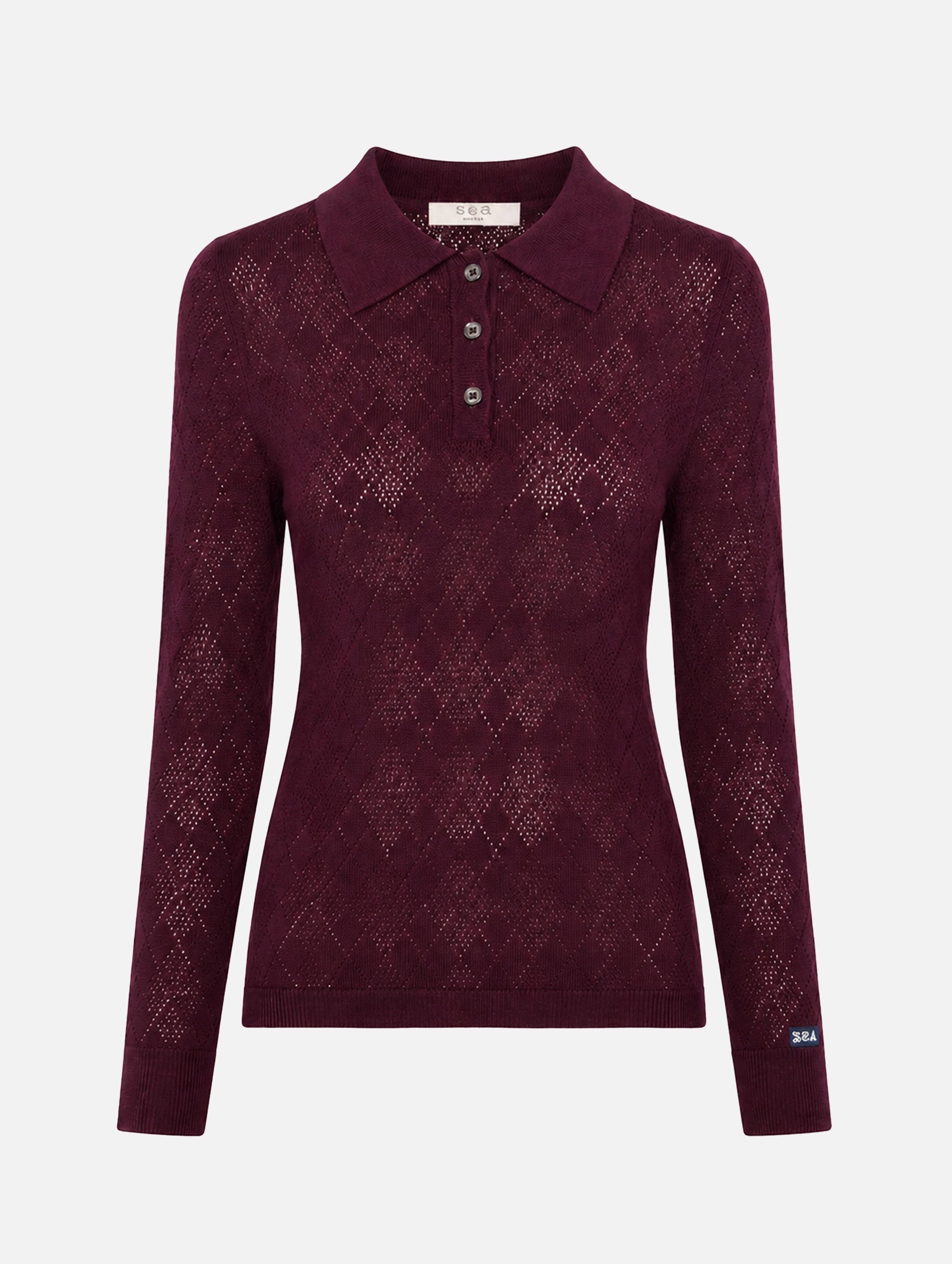 Jane Polo Sweater in Burgundy