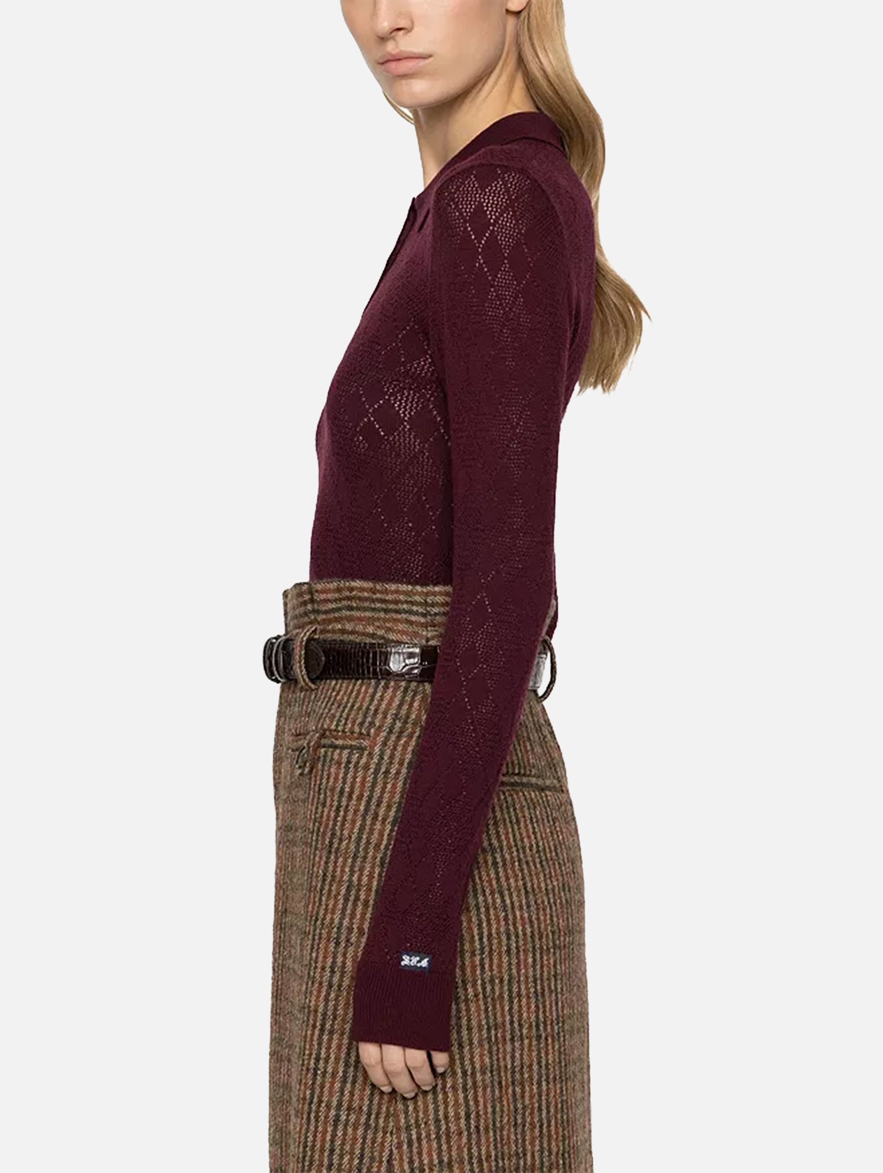 Jane Polo Sweater in Burgundy