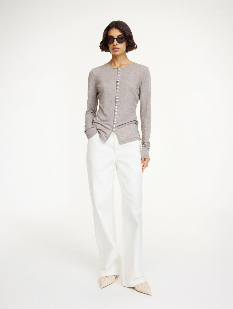 Janes Cardigan in Fossil