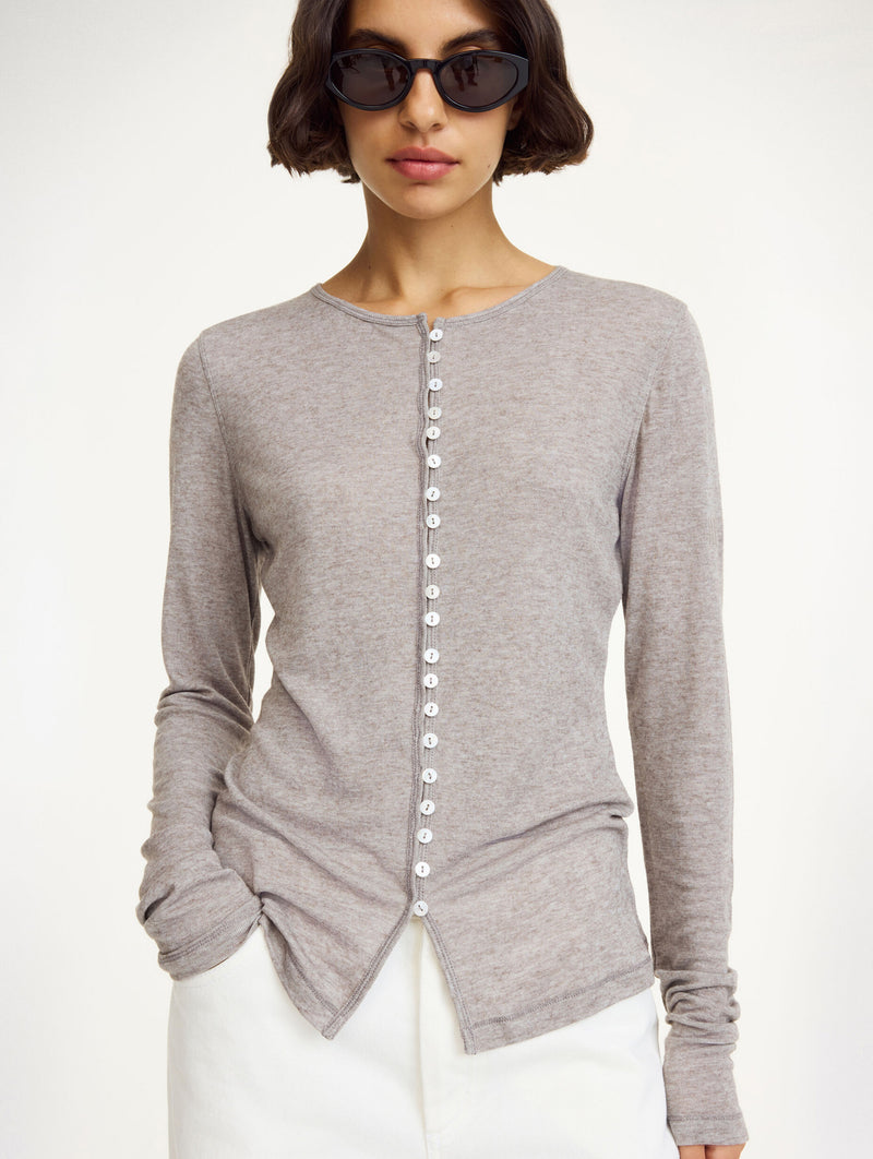 Janes Cardigan in Fossil