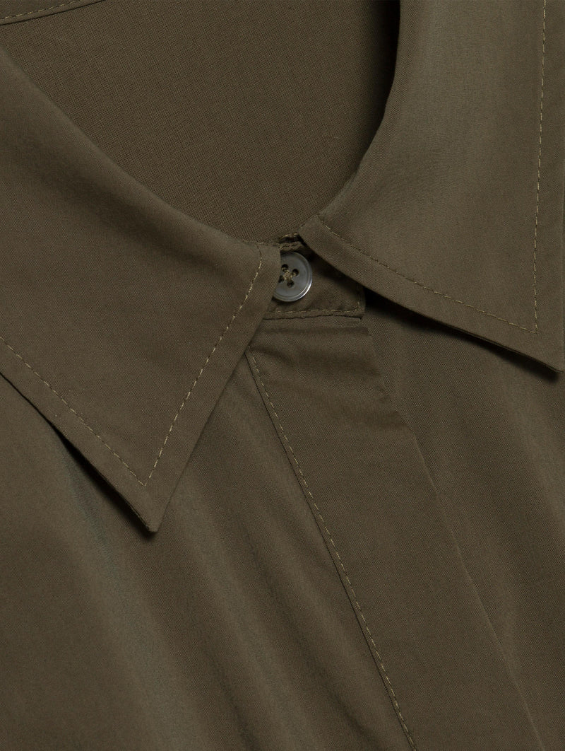 Jazz Pintuck Midi Dress in Faded Olive