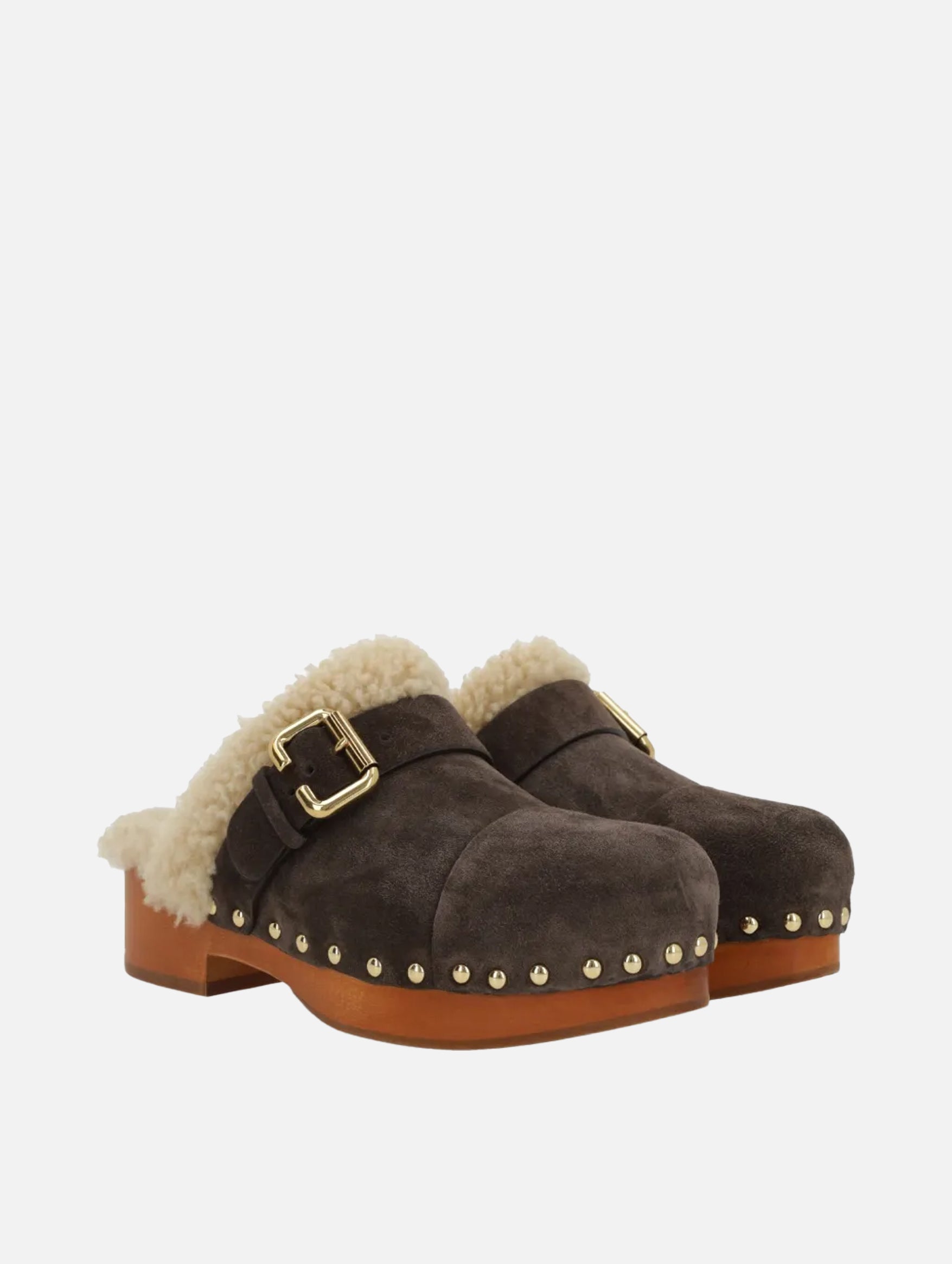 Jeannette Clogs in Burnt Wood