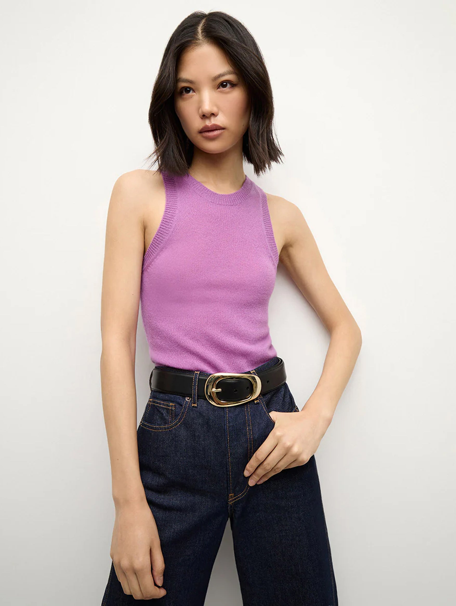 Jerrel Cashmere Tank in Orchid Dusk