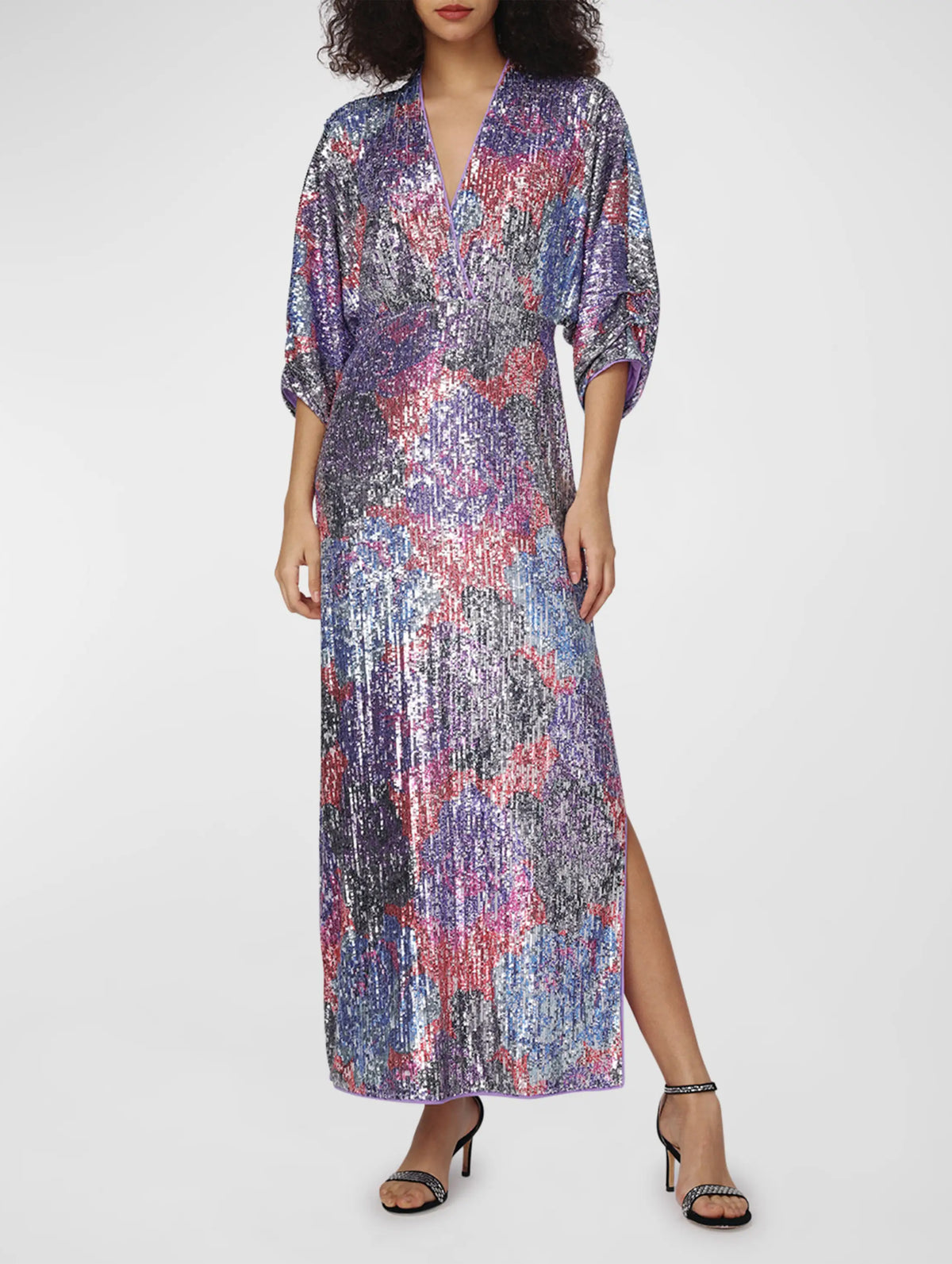 Jessel Sequin Maxi Dress in Rose Blue