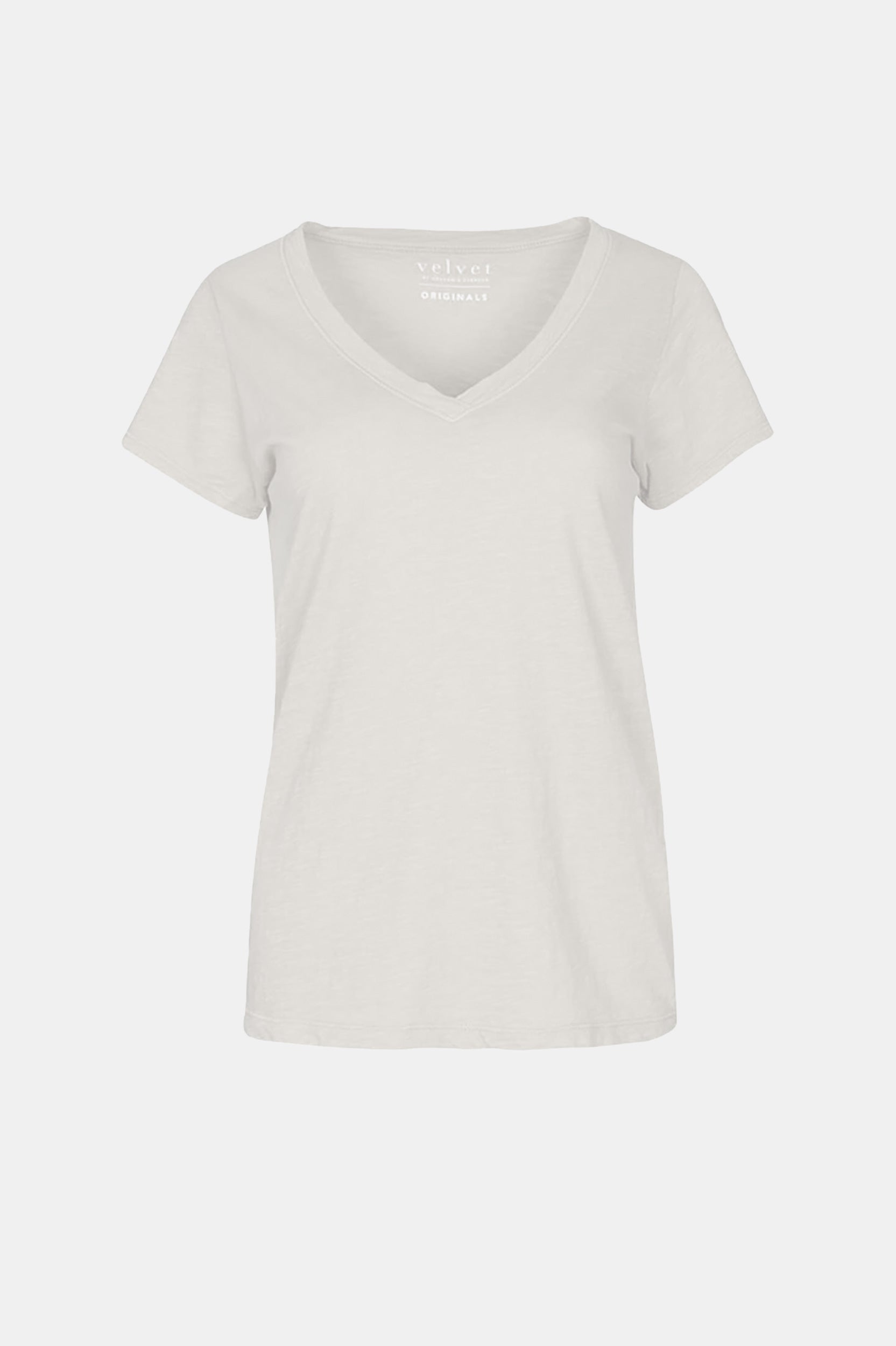 Jilian Original Slub V-Neck Tee in White