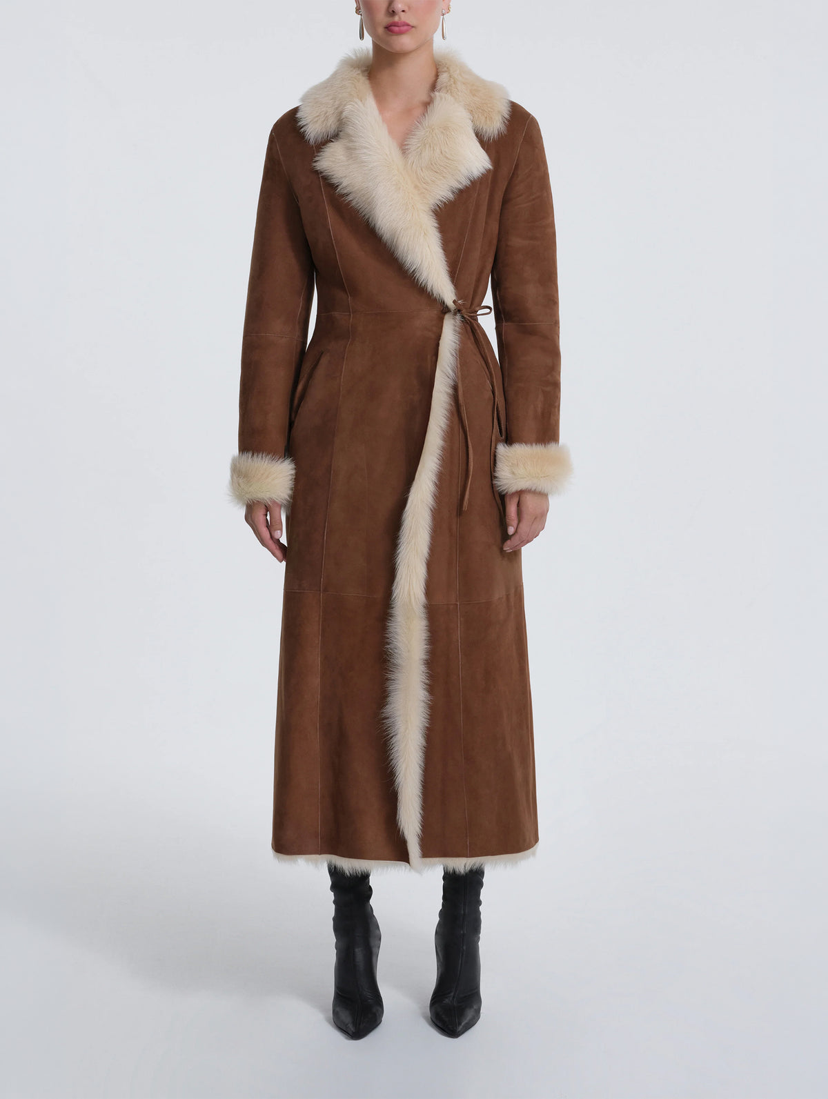 Joni Shearling Coat in Camel Butter