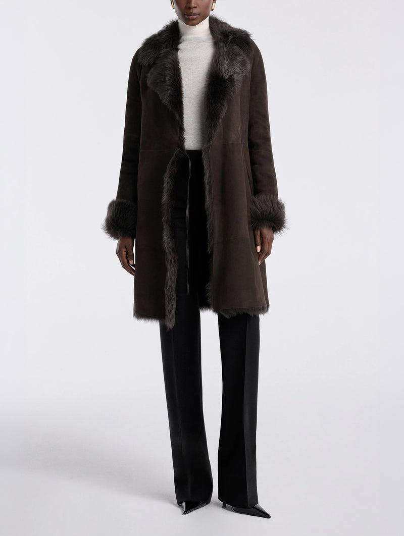 Joni Shearling Midlength Coat in Ombre