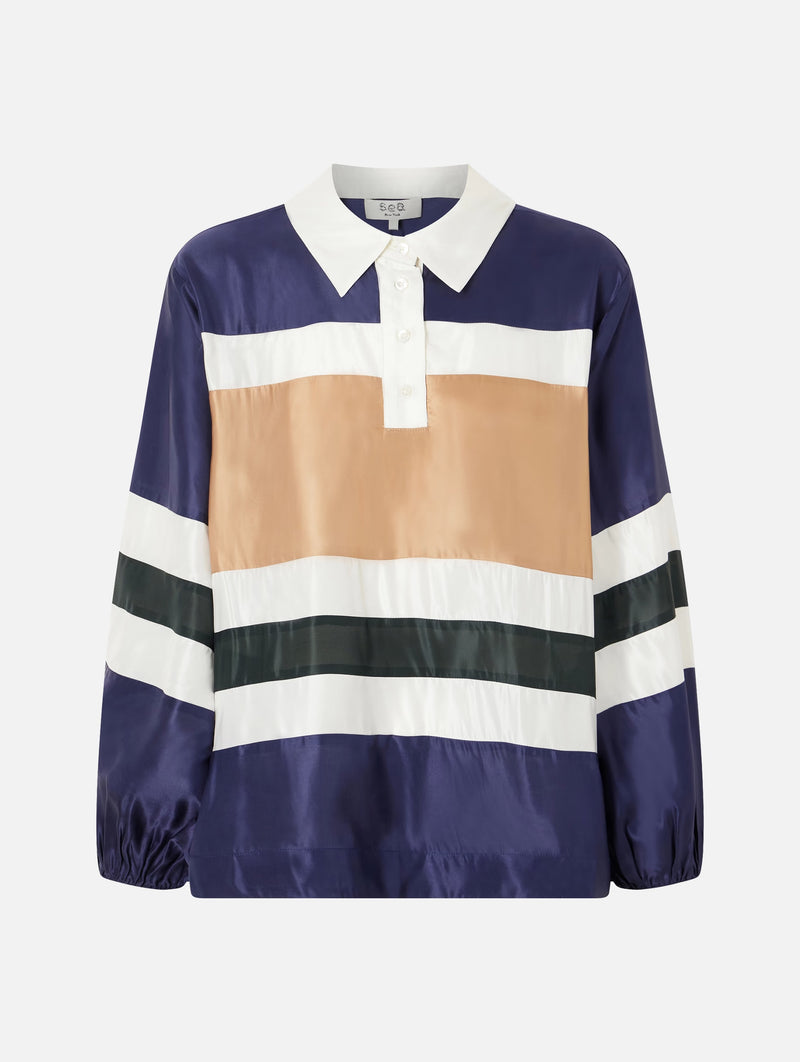 Juliet Polo in Navy Bronze Multi