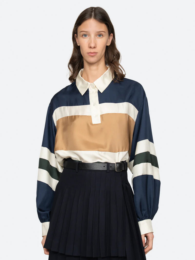 Juliet Polo in Navy Bronze Multi