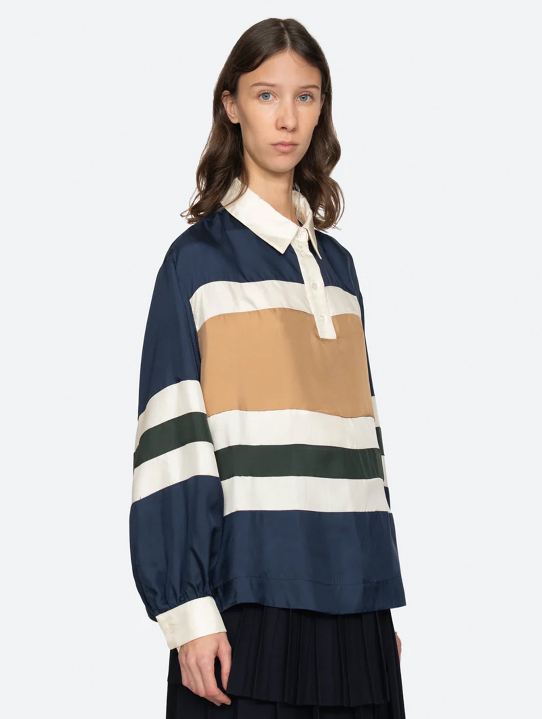 Juliet Polo in Navy Bronze Multi
