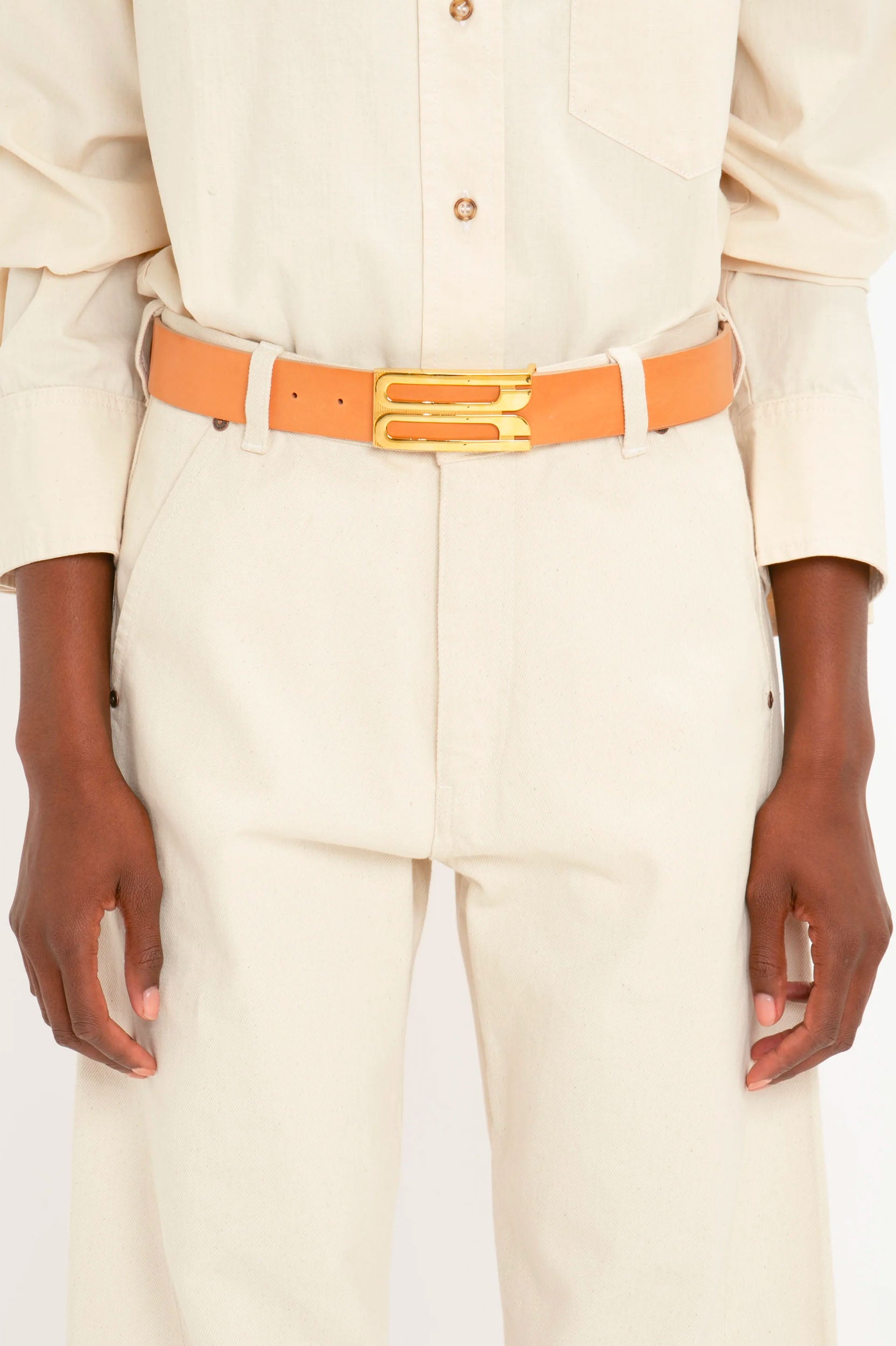 Jumbo Frame Belt in Nude