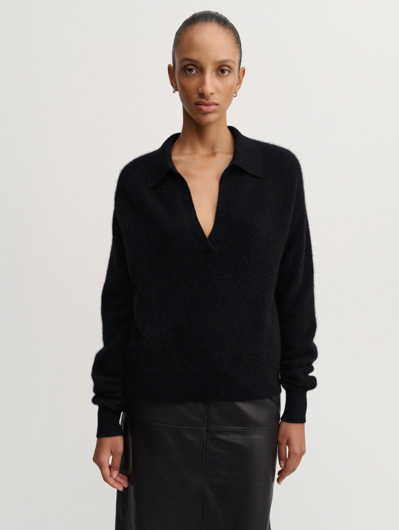 Kaia Collar Sweater in Black