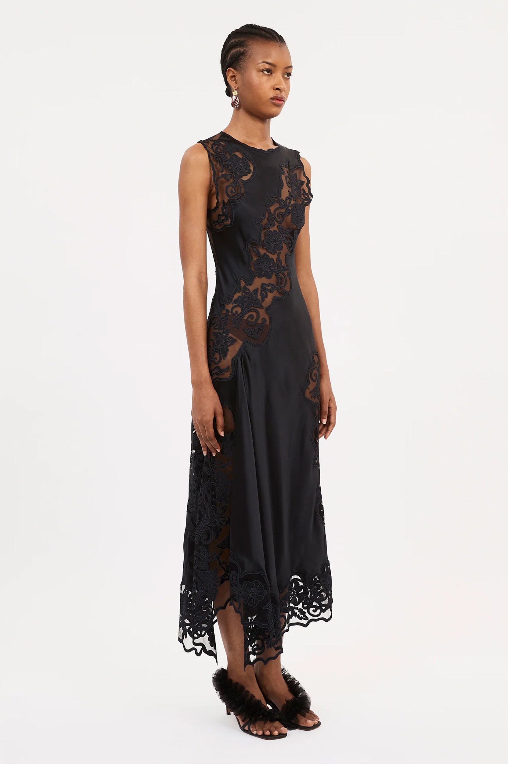 Kaia Silk Dress in Noir