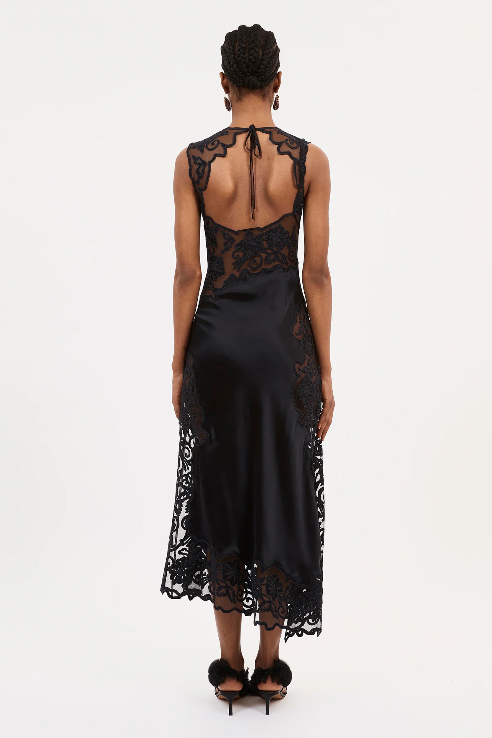 Kaia Silk Dress in Noir