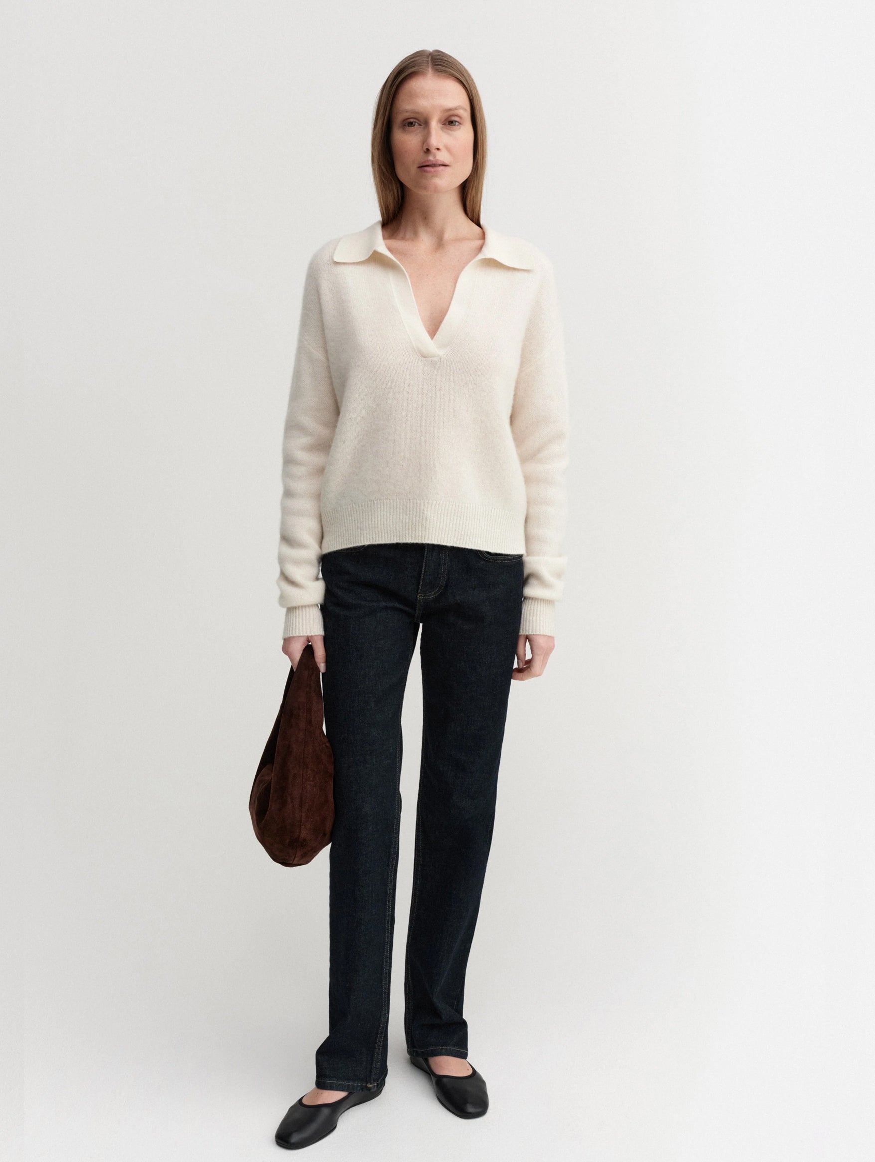 Kaia Collar Sweater in Cream