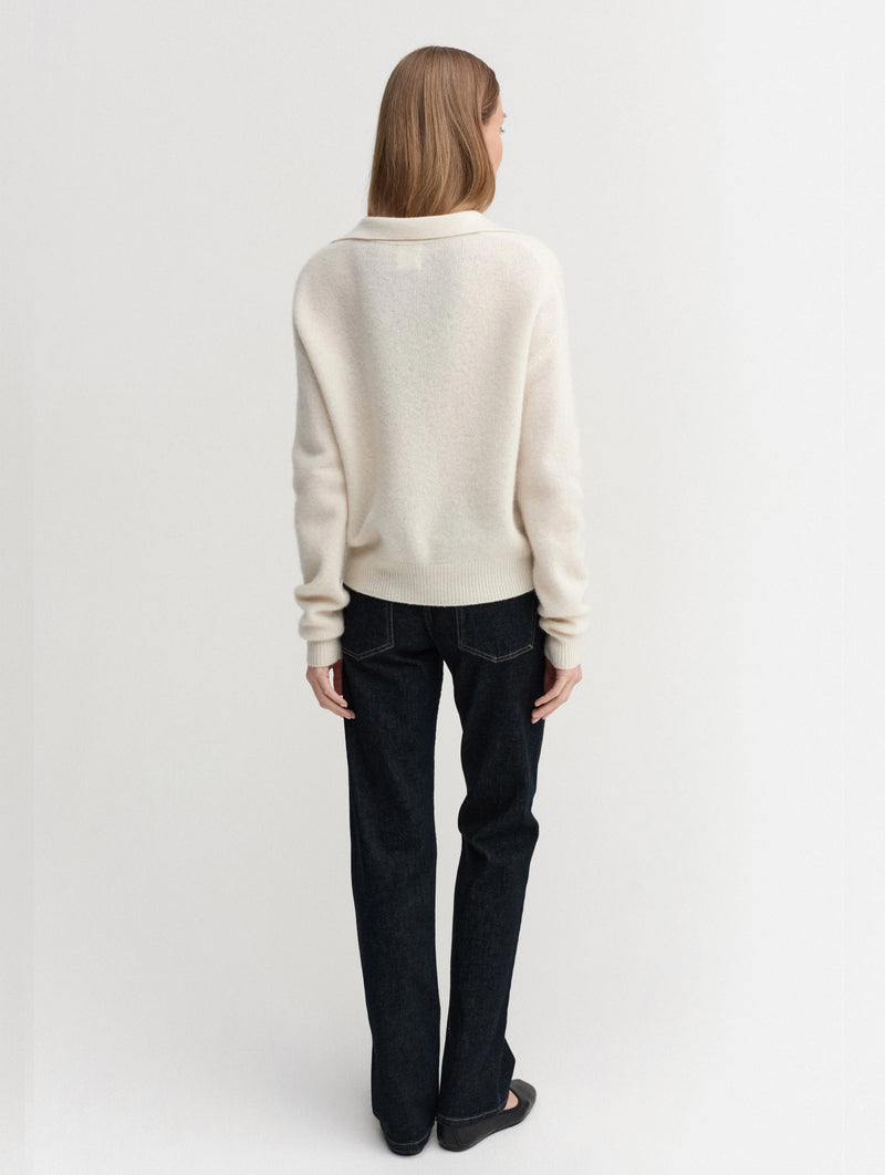 Kaia Collar Sweater in Cream