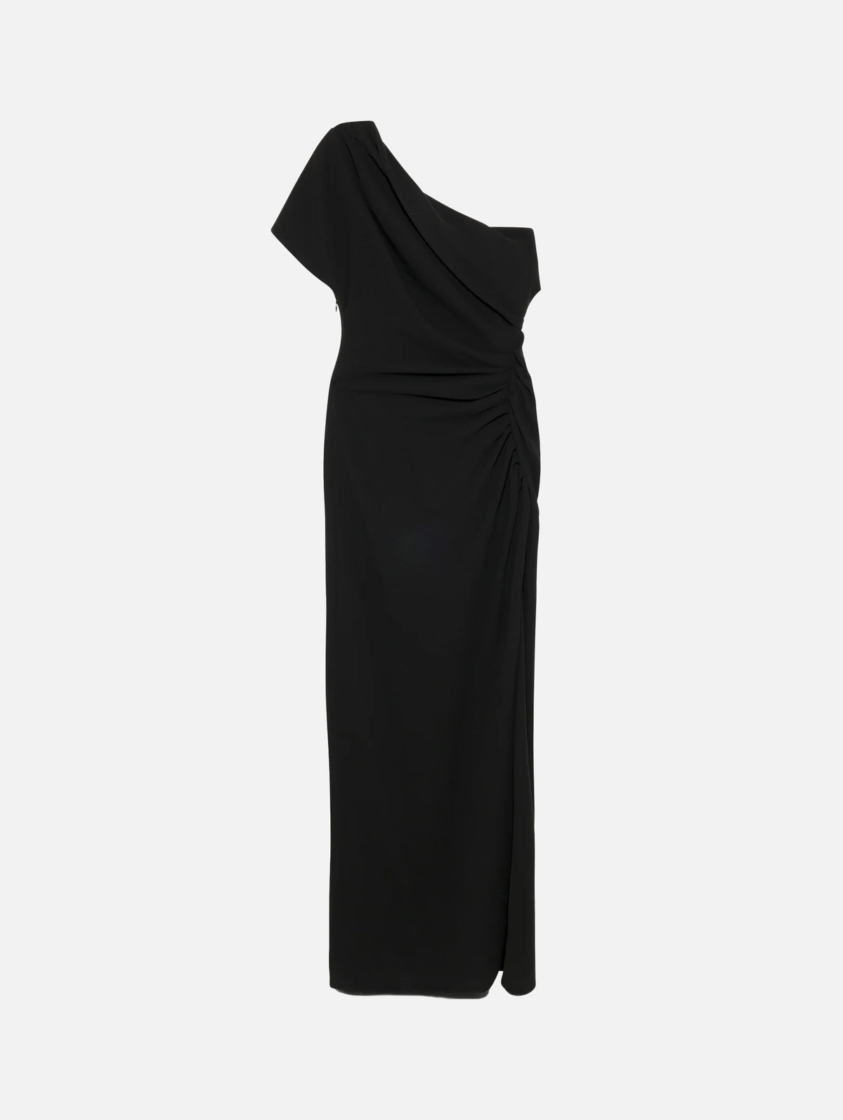 Kally Draped Midi Dress in Black