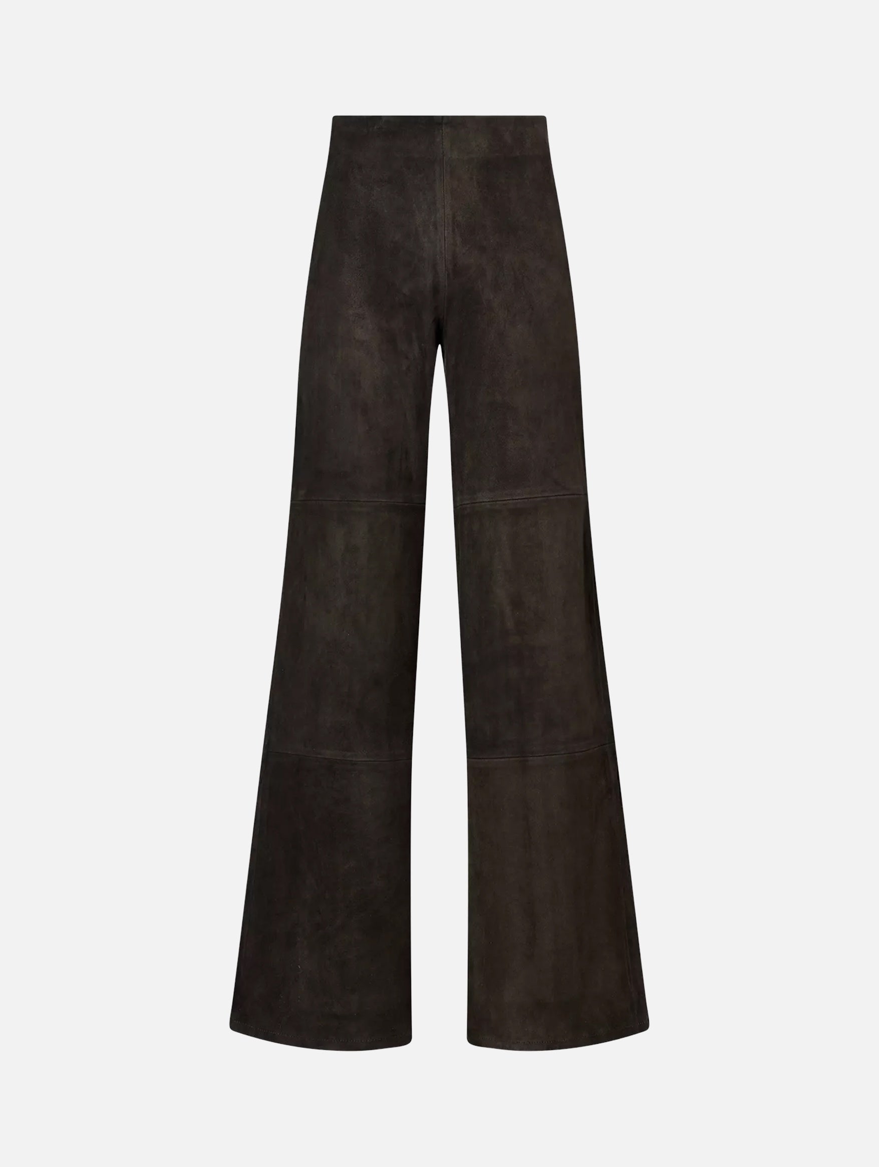 Karina Stretch Suede Trousers in Iron