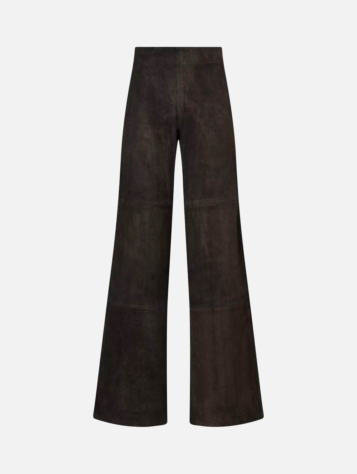 Karina Stretch Suede Trousers in Iron