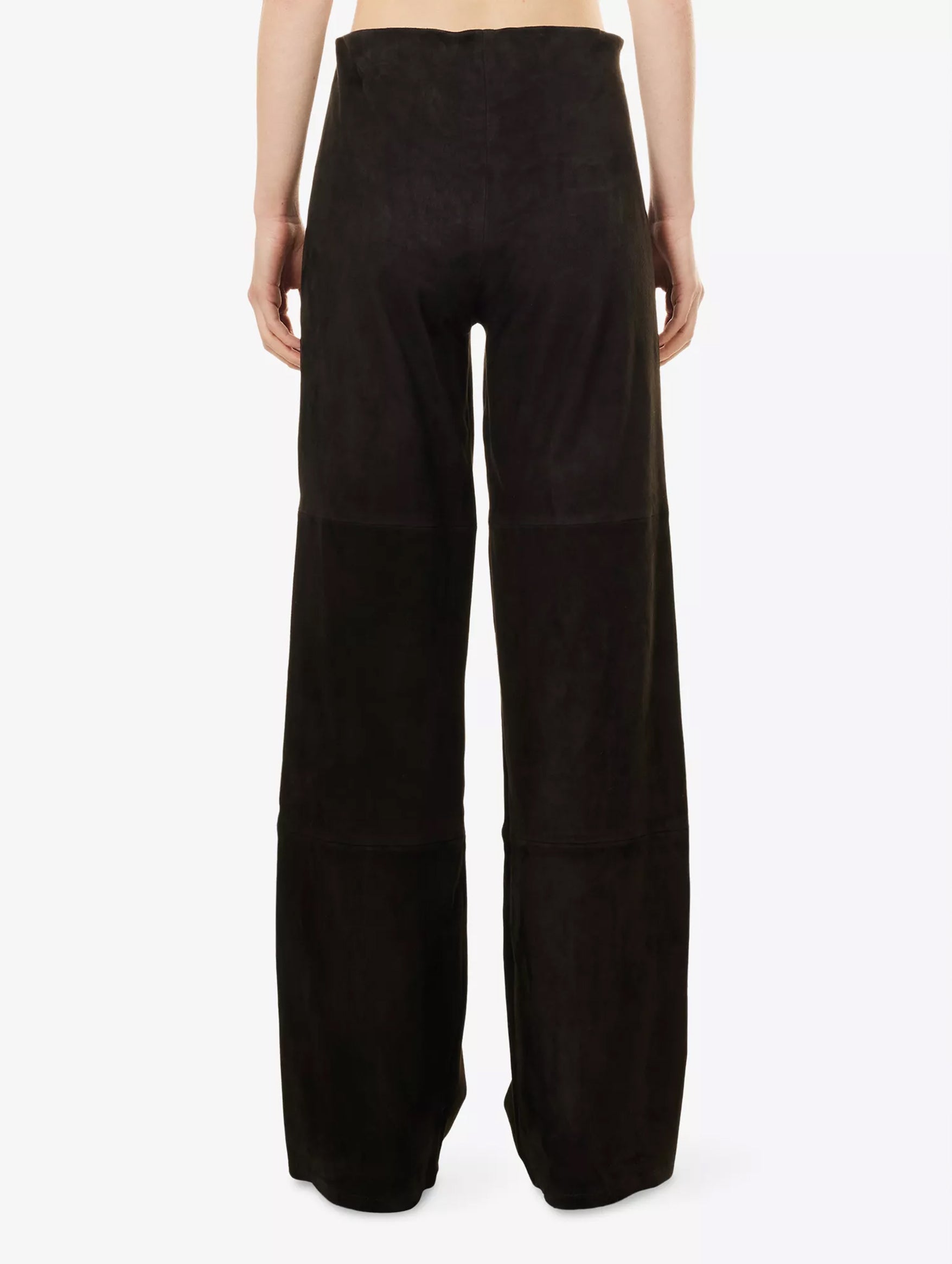 Karina Stretch Suede Trousers in Iron