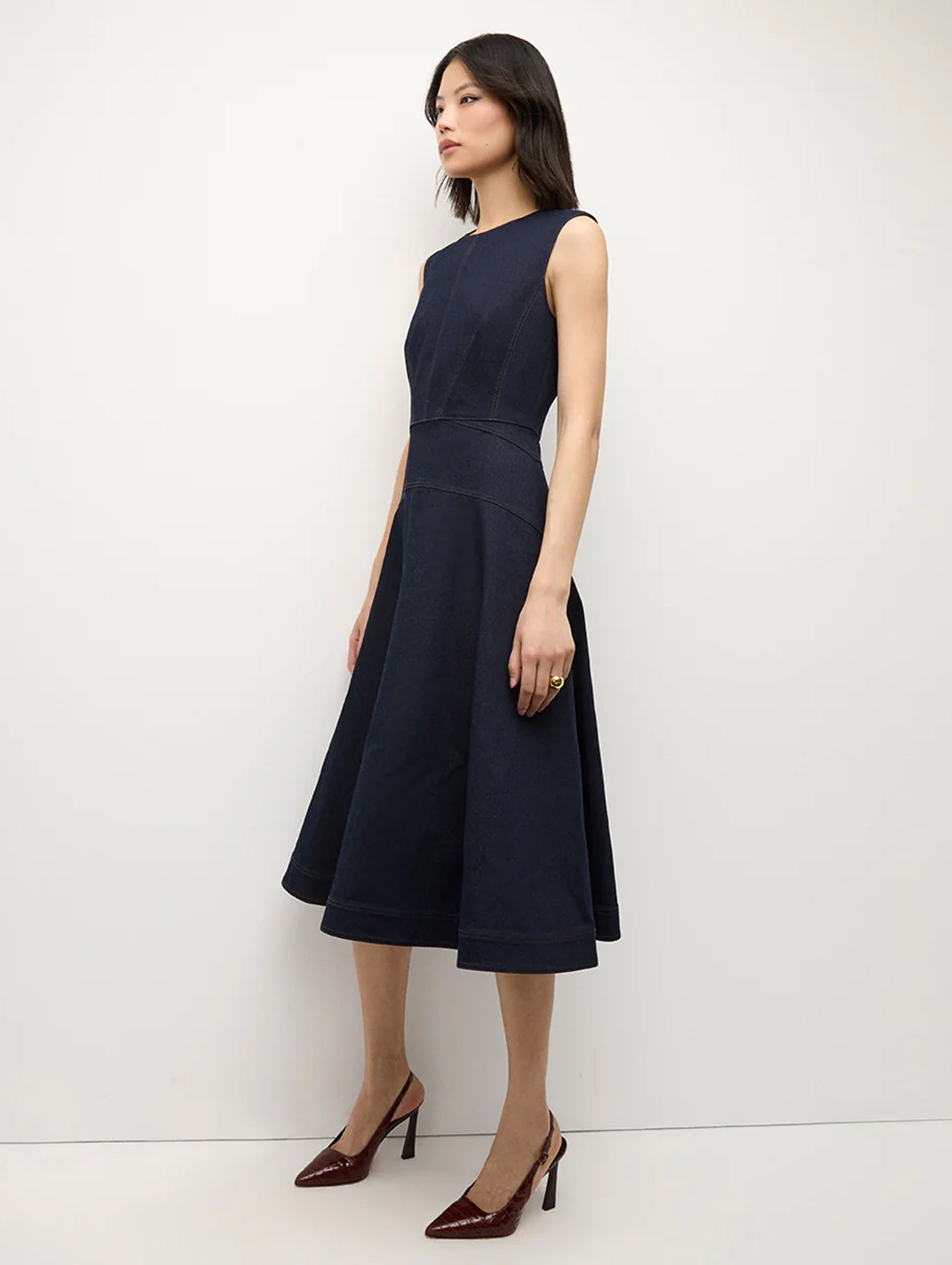 Karrigan Denim Dress in Midnight