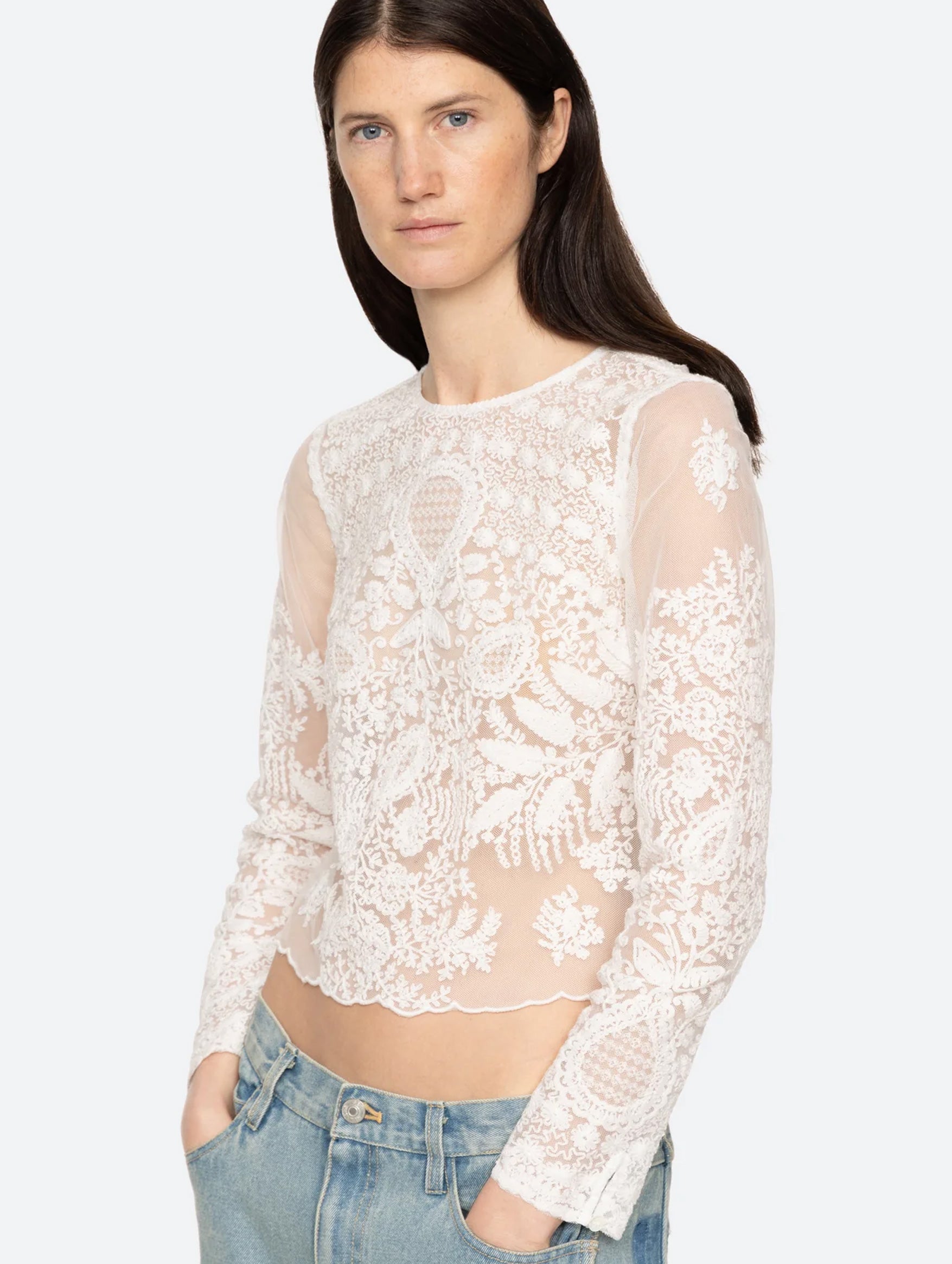 Kaylie Lace Top in White