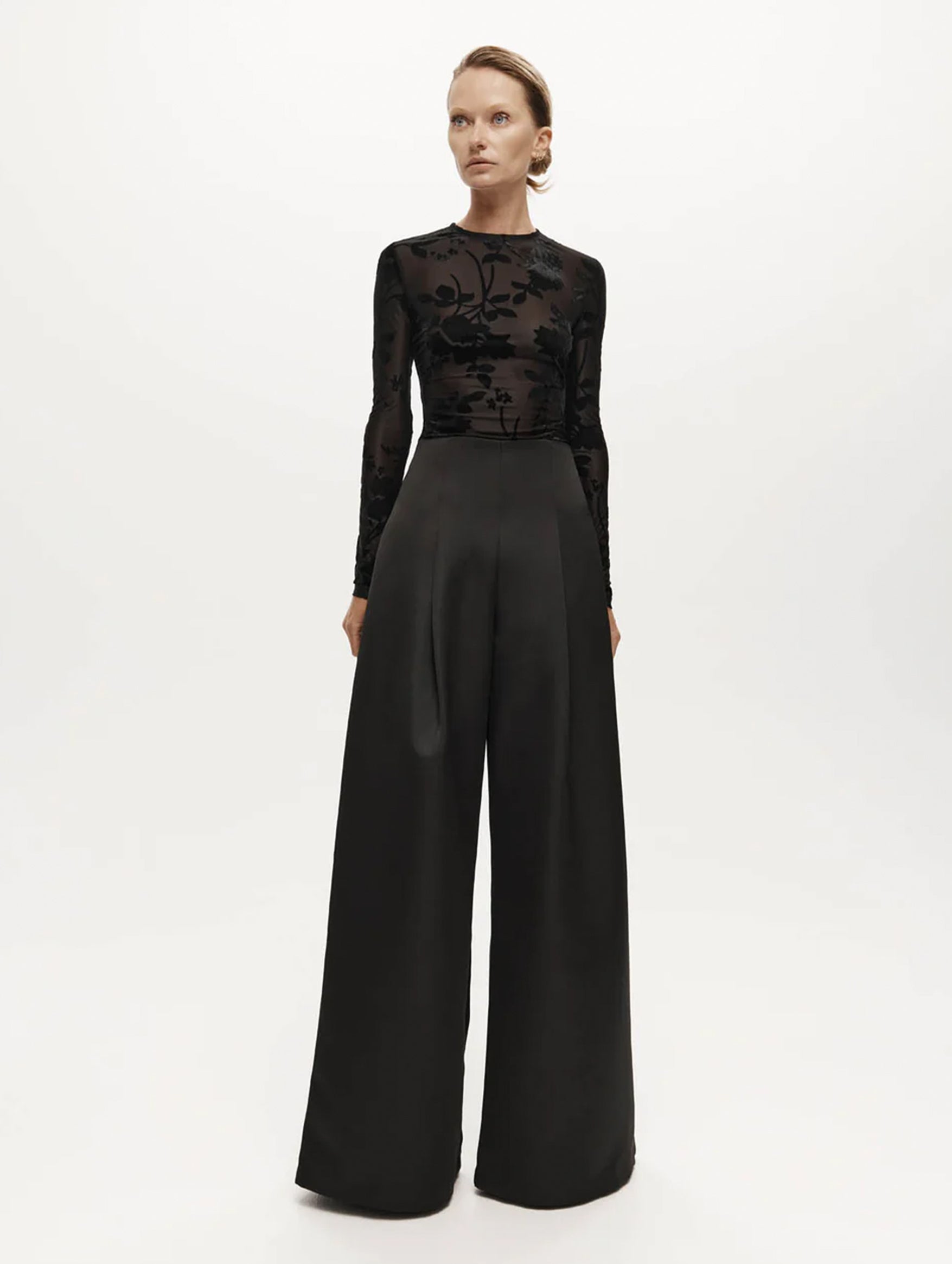 Kennedy Trouser in Black Satin