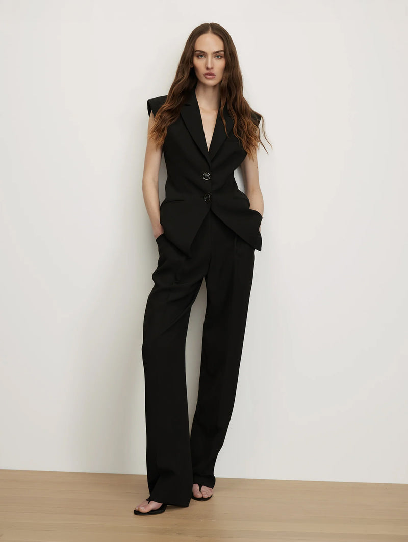 Kenneth Pleated Pant in Black