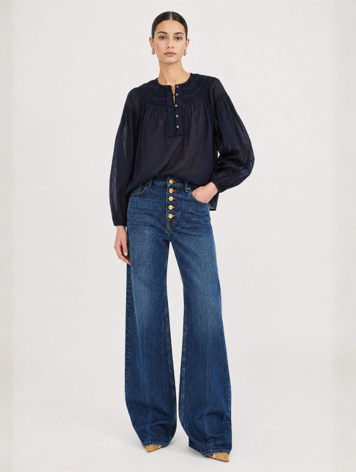 Klara Cotton Blouse in Nightfall