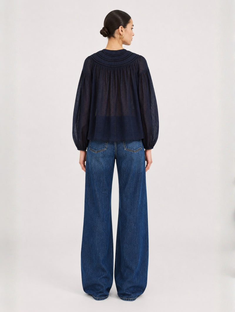Klara Cotton Blouse in Nightfall