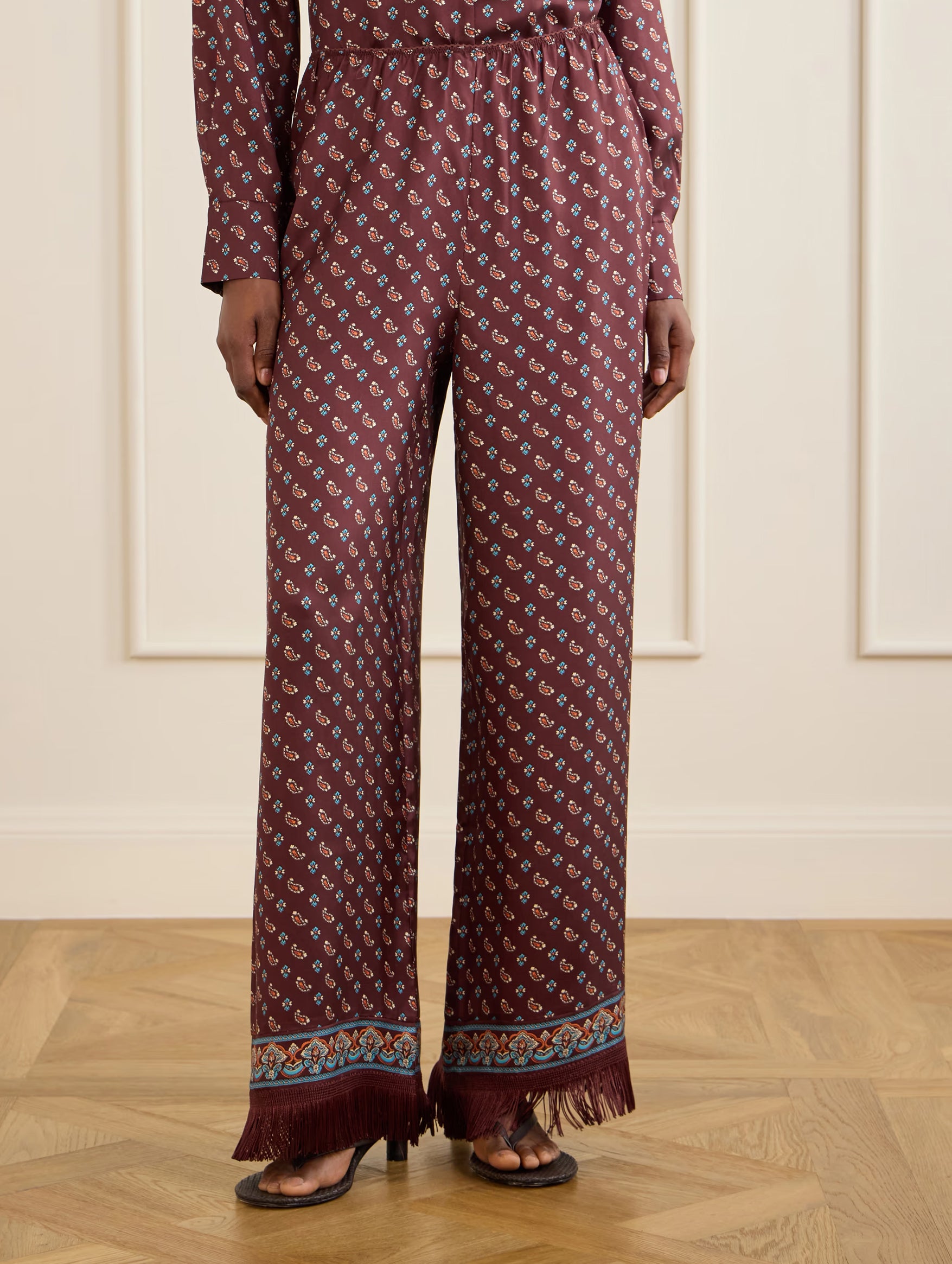 Lavon Fringe Pant in Deauville Paisley