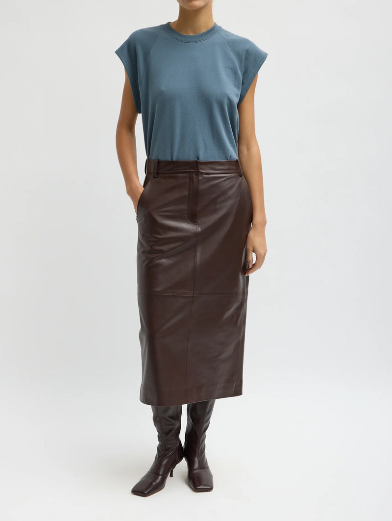Light Weight Sweatshirting Sleeveless Easy Top in Blue Grey