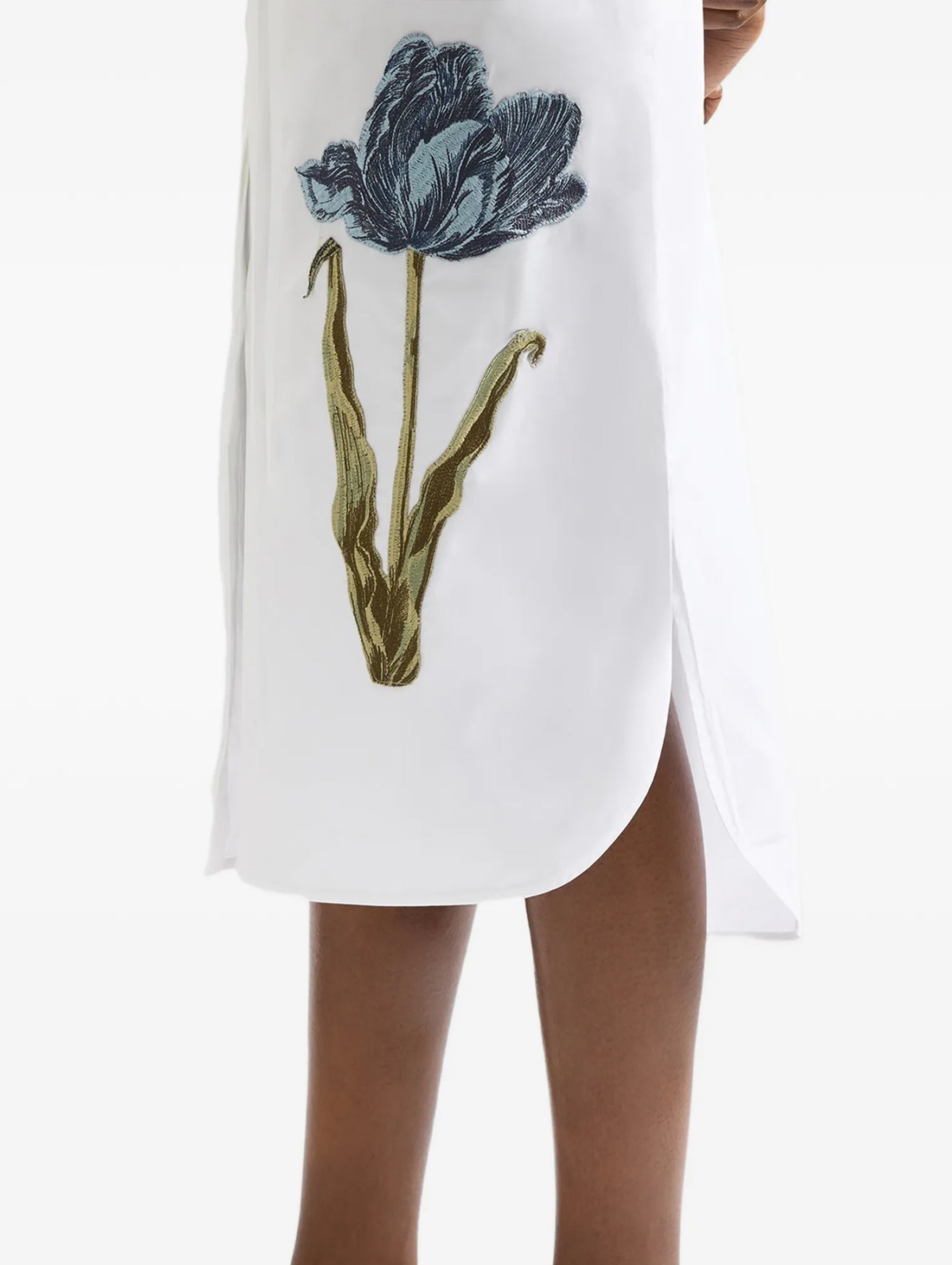 Long Sleeve Shirt Dress in White