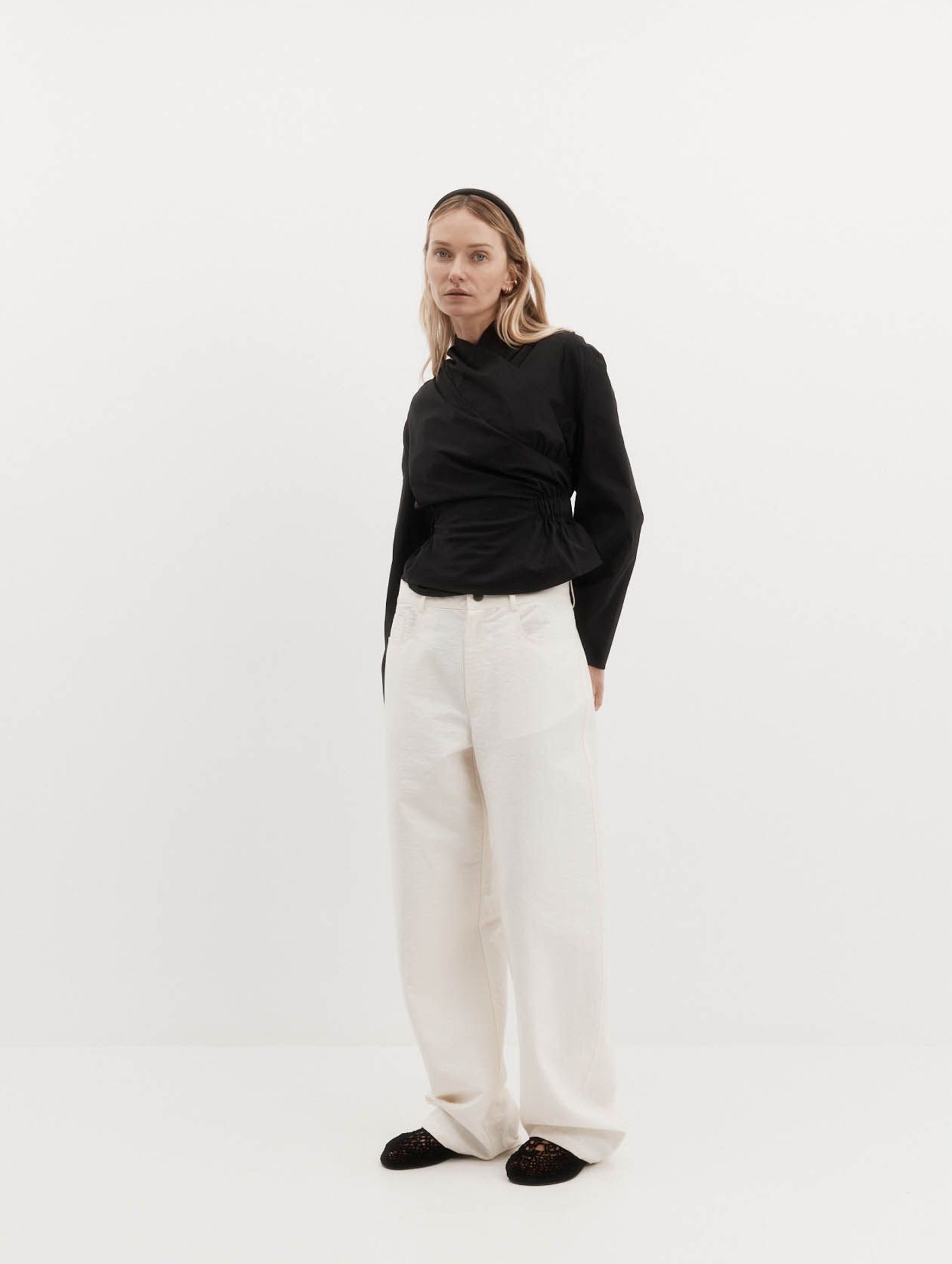 Long Sleeve Chaimberlain Top in Black