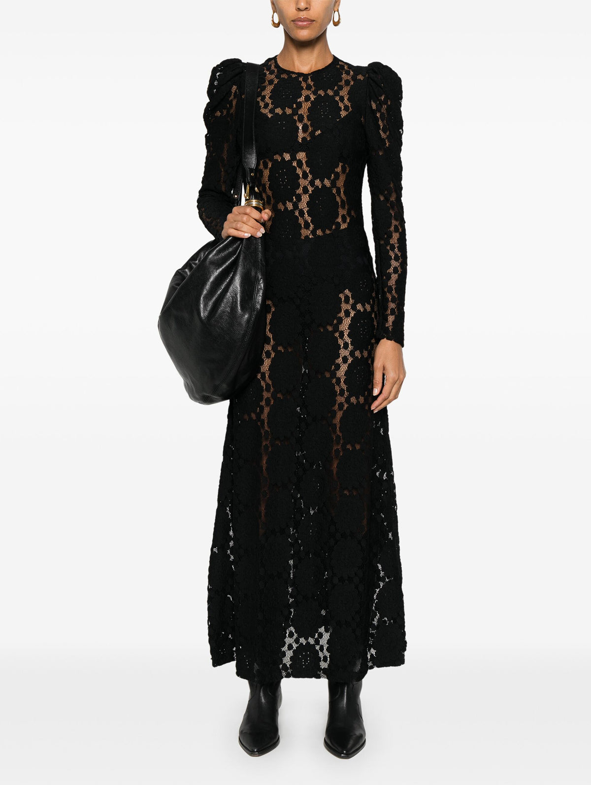 Lace Swing Dress in Black