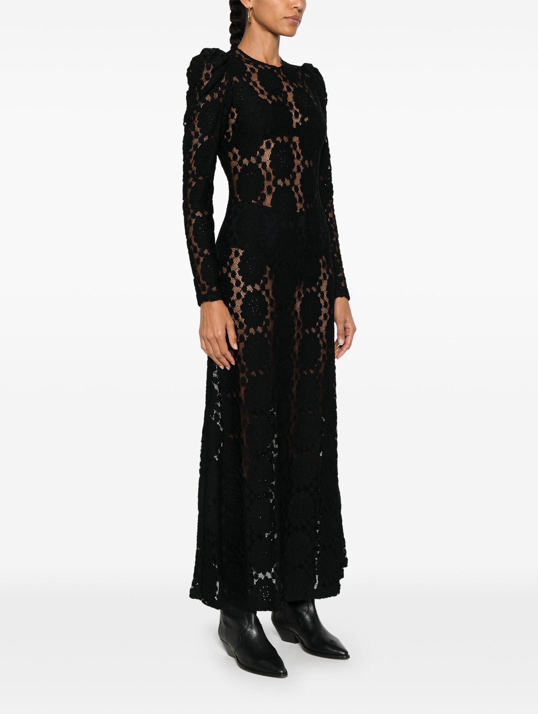 Lace Swing Dress in Black