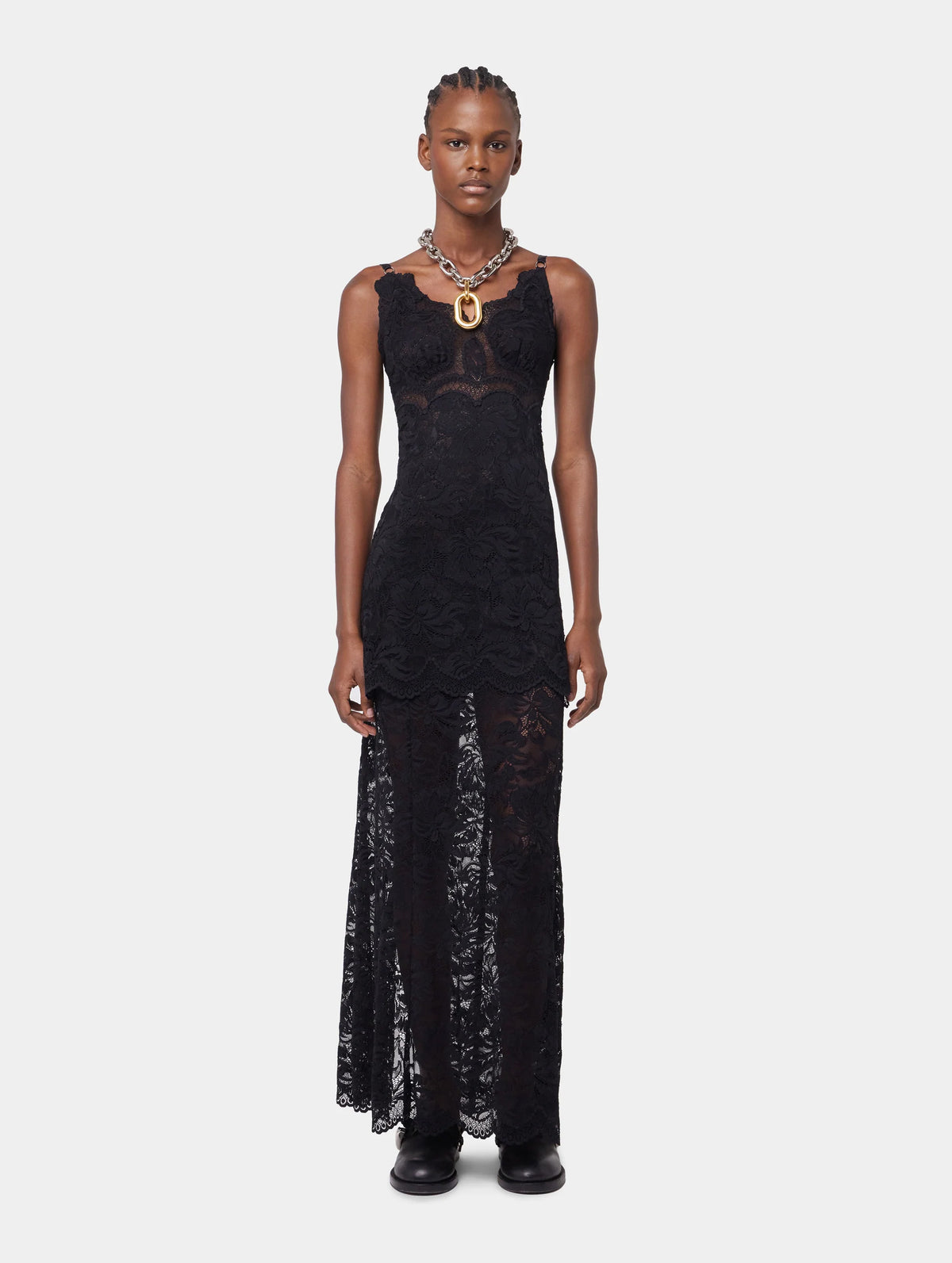 Long Lace Dress in Black