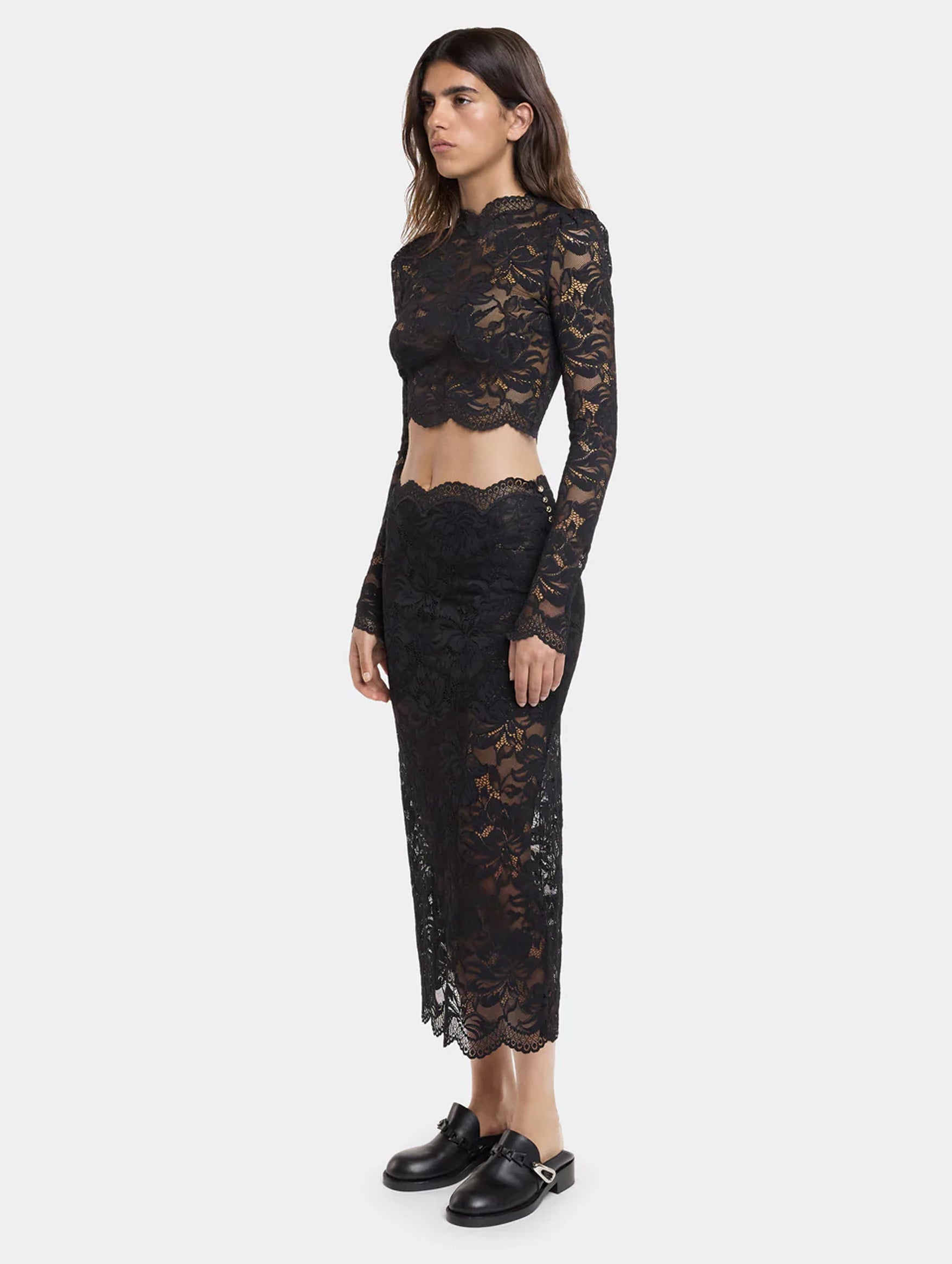 Jupe Lace Skirt in Black