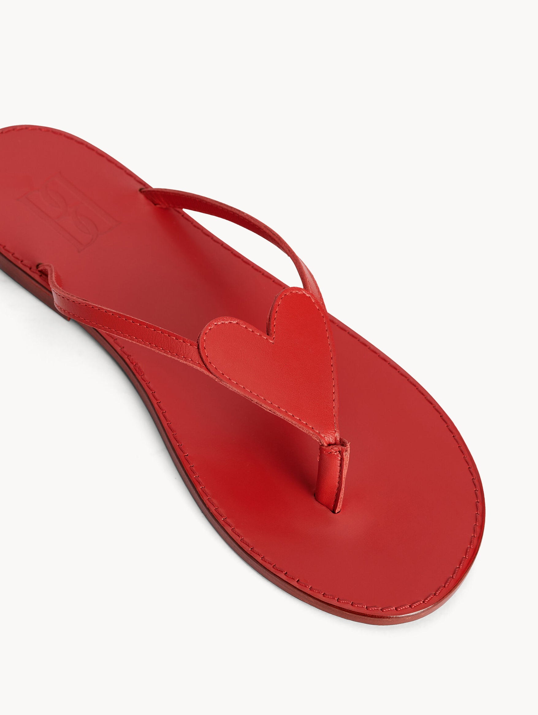 Ladina Leather Sandals in Red