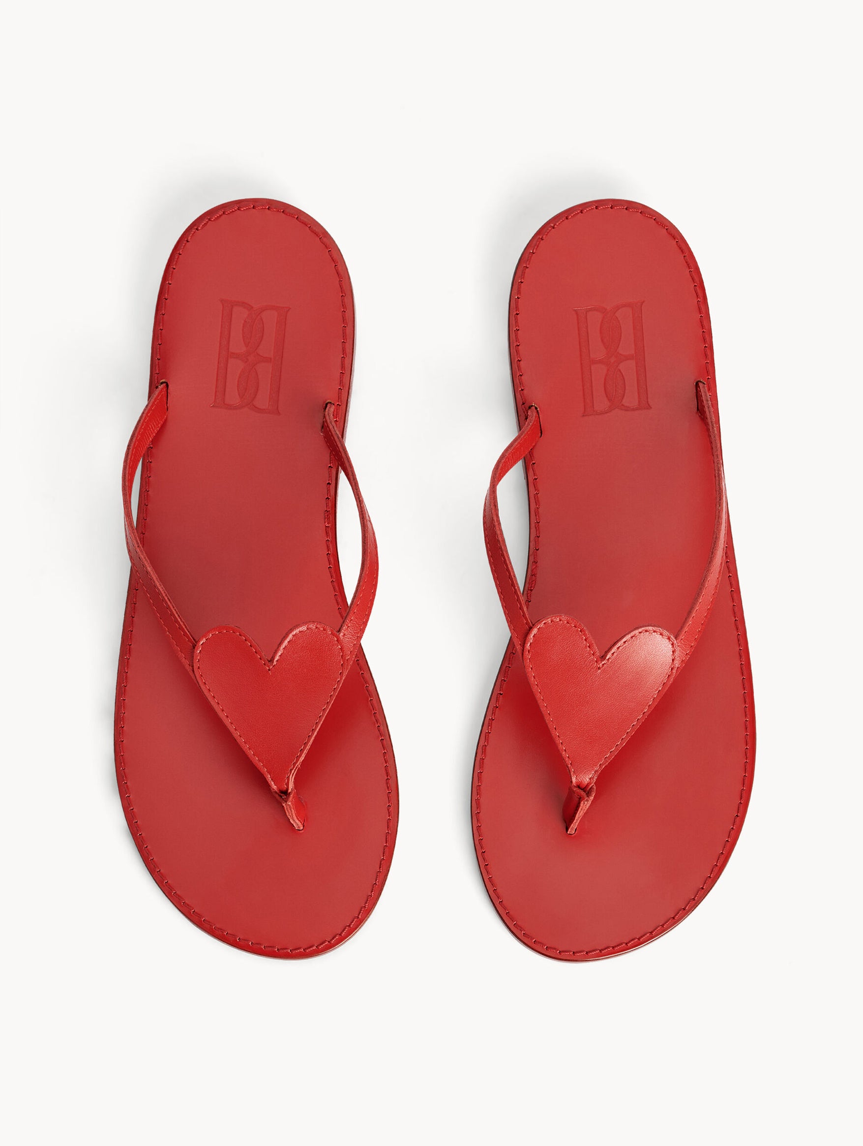 Ladina Leather Sandals in Red