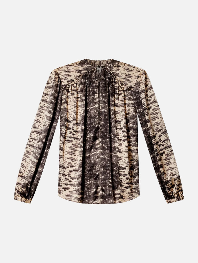 Laraya Silk Top in Beige