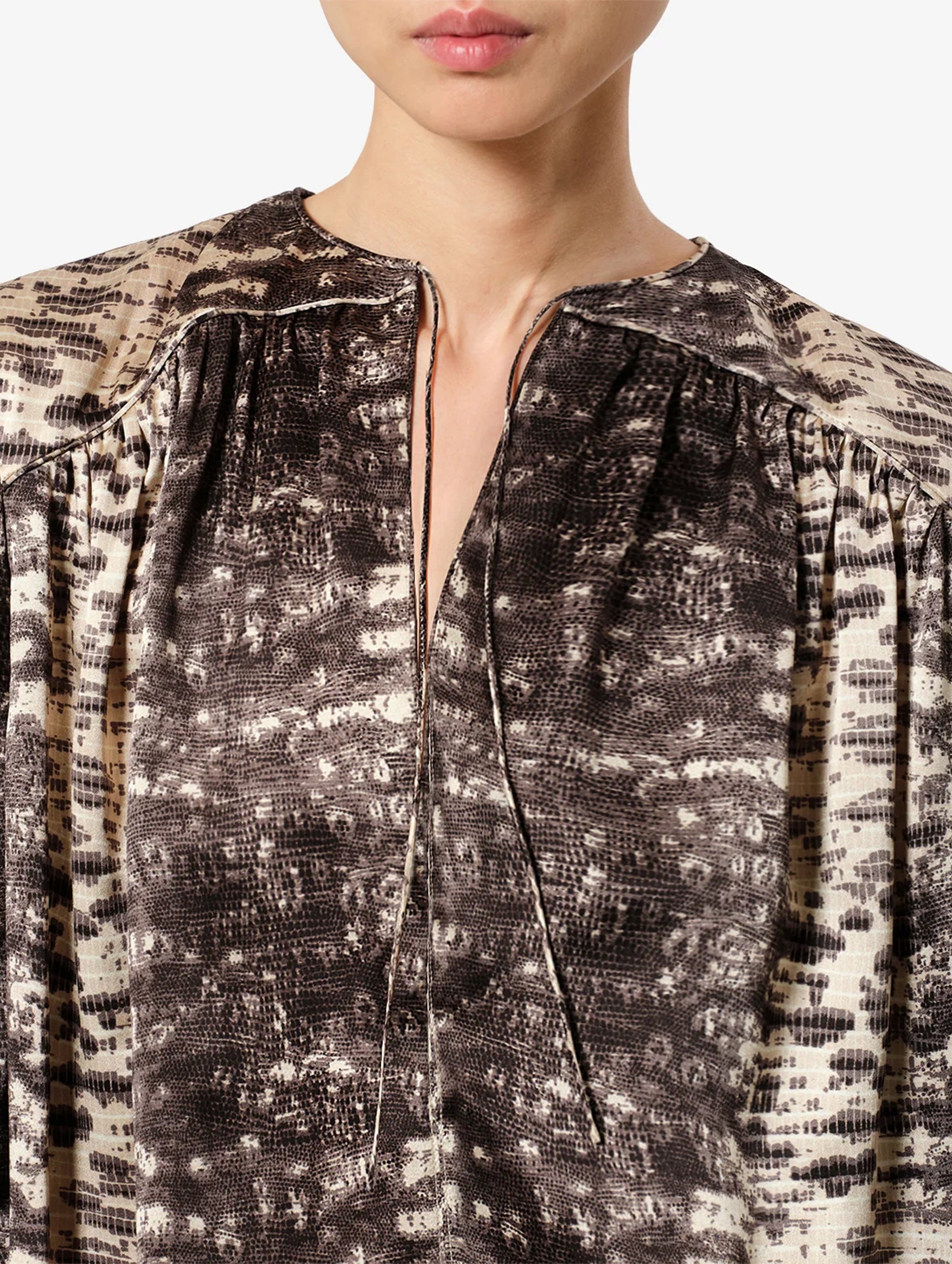 Laraya Silk Top in Beige