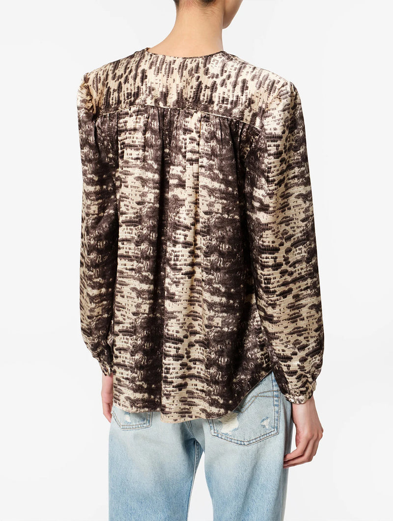 Laraya Silk Top in Beige