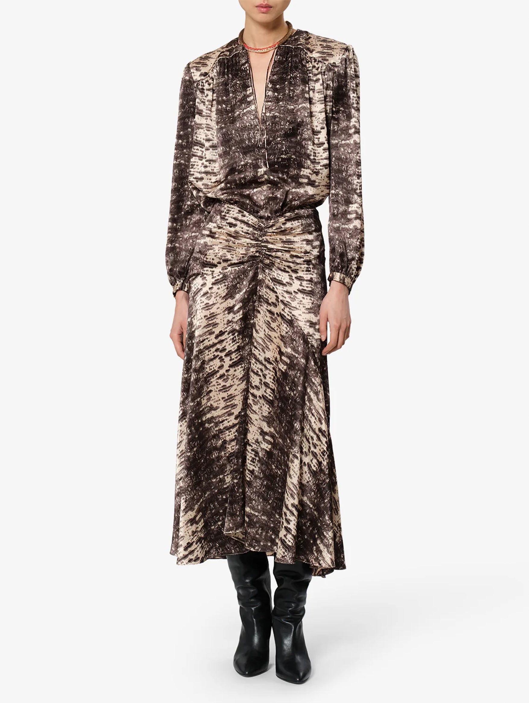 Laren Silk Skirt in Beige