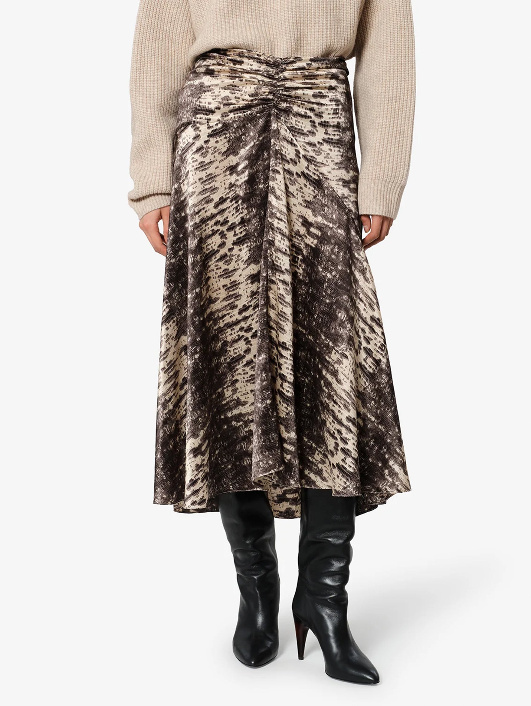 Laren Silk Skirt in Beige