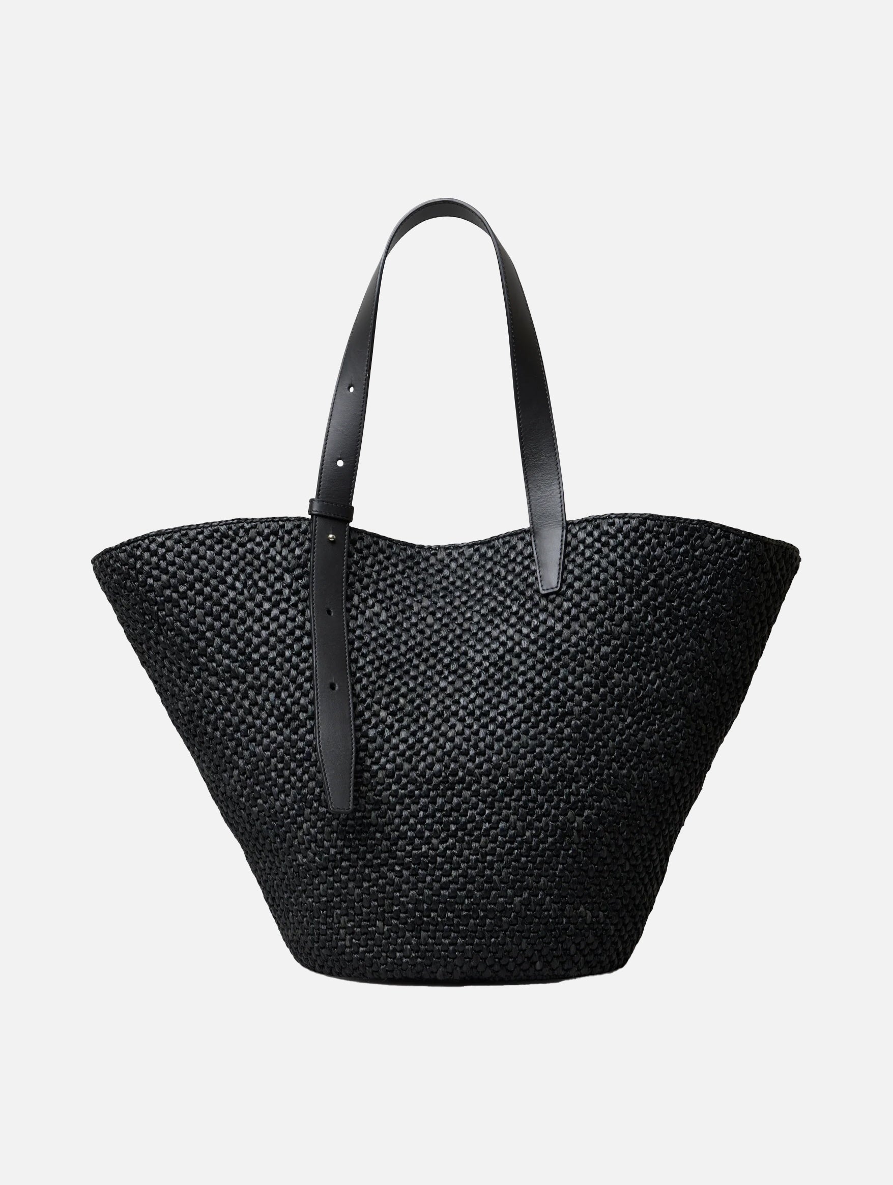 The Large Bianca Raffia Bag in Black